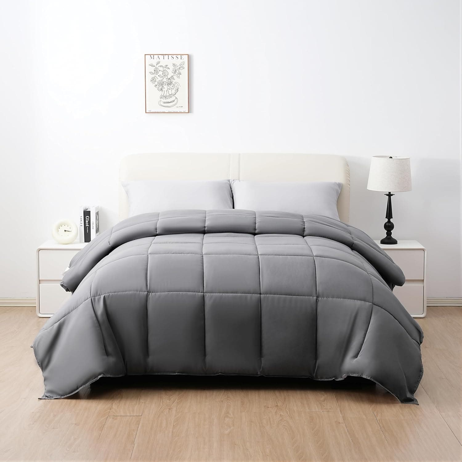 Warm Duvet Double Comforter and Anti Allergy All Season Dark Light Grey and White NO Pillowcases Only Quilt 10.5 Tog Duvet 3