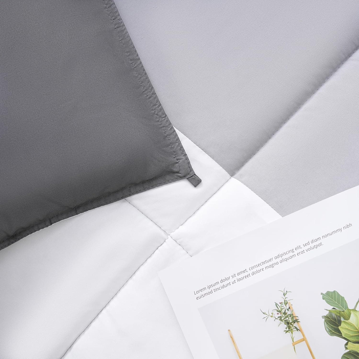 Warm Duvet Double Comforter and Anti Allergy All Season Dark Light Grey and White NO Pillowcases Only Quilt 10.5 Tog Duvet 5