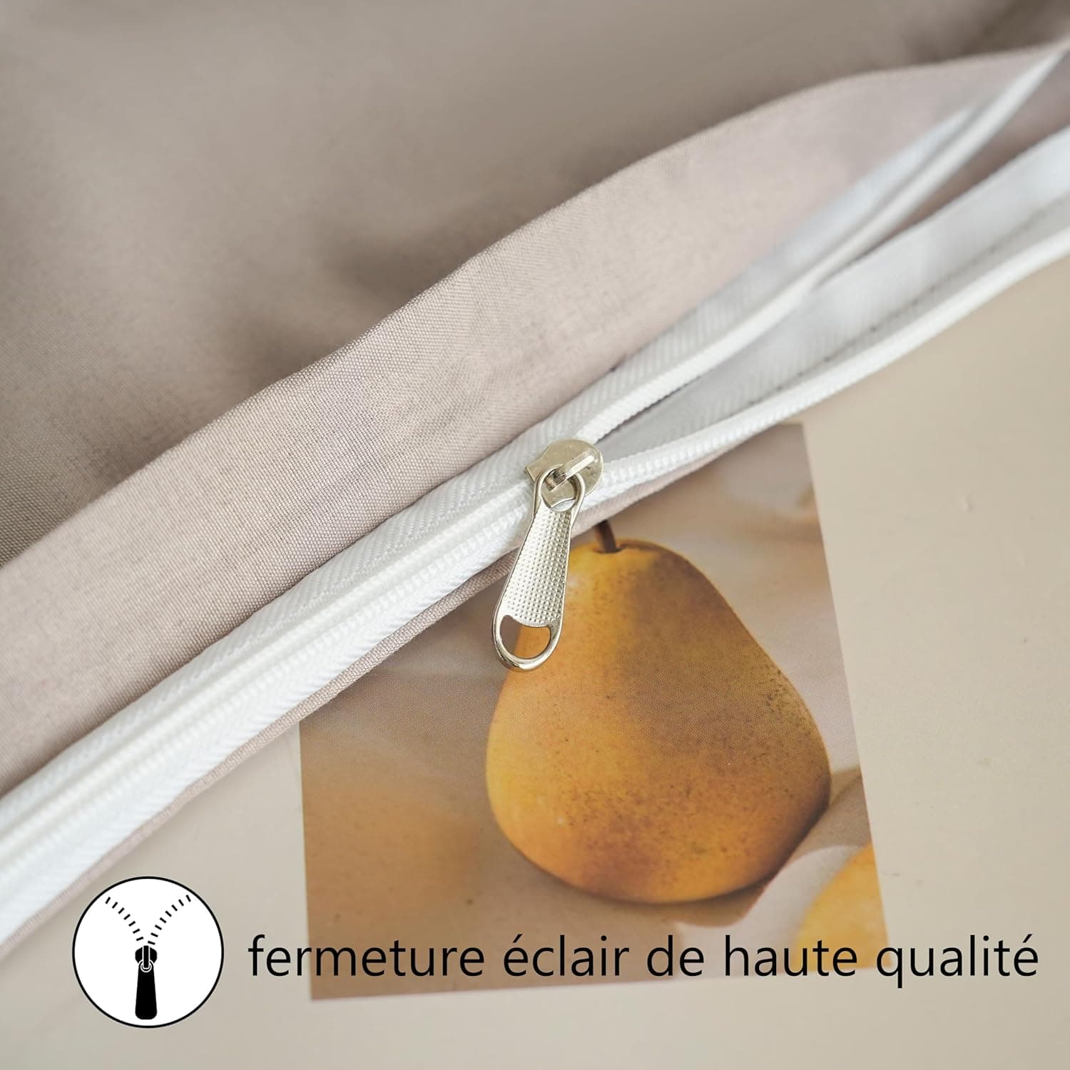 MOHAP Lot de 2- Taies d'oreiller 65x65cm Kaki Housse d'oreiller avec Une Fermeture Eclair en Microfibre 6