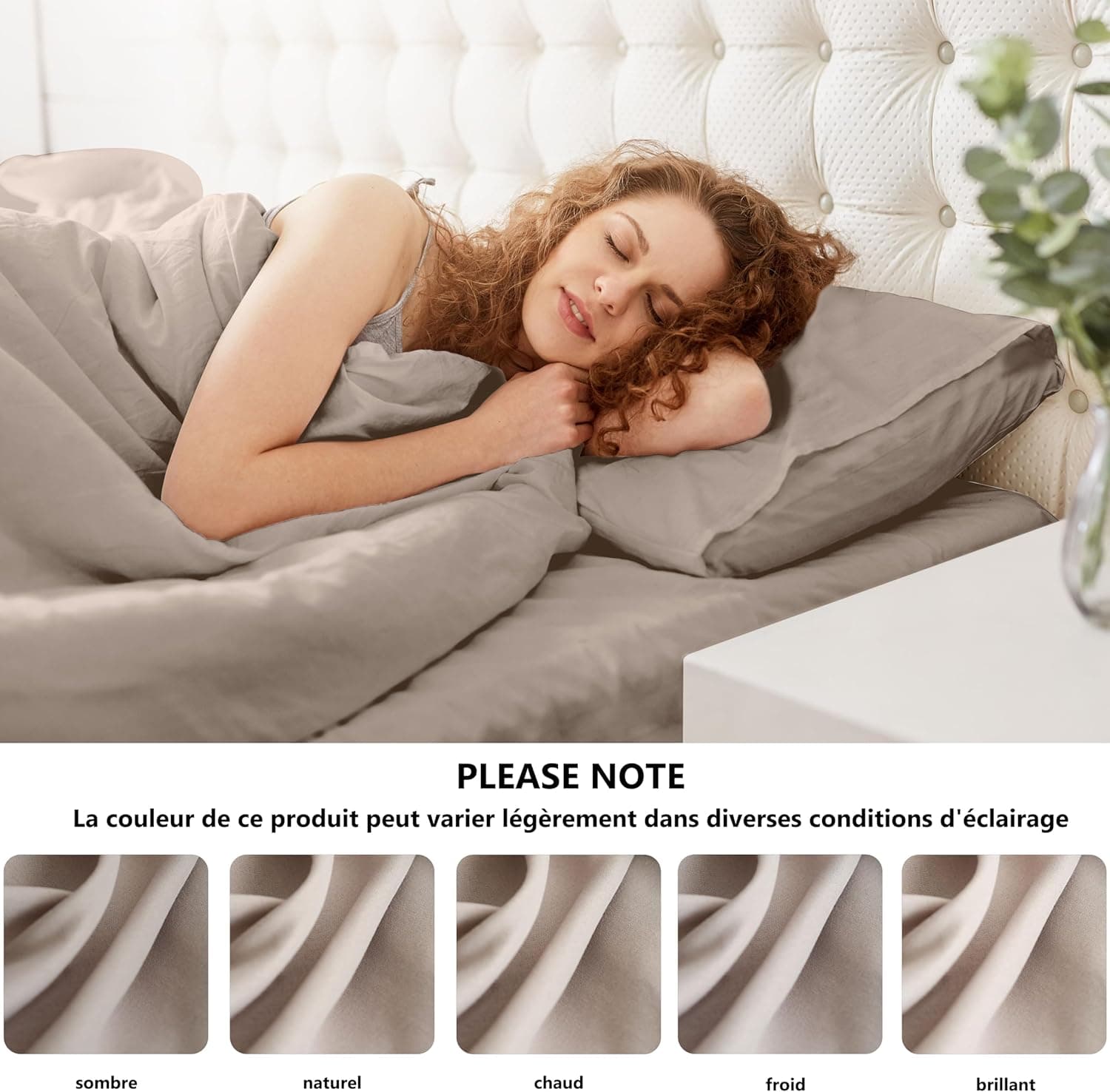 MOHAP Lot de 2- Taies d'oreiller 65x65cm Kaki Housse d'oreiller avec Une Fermeture Eclair en Microfibre 7