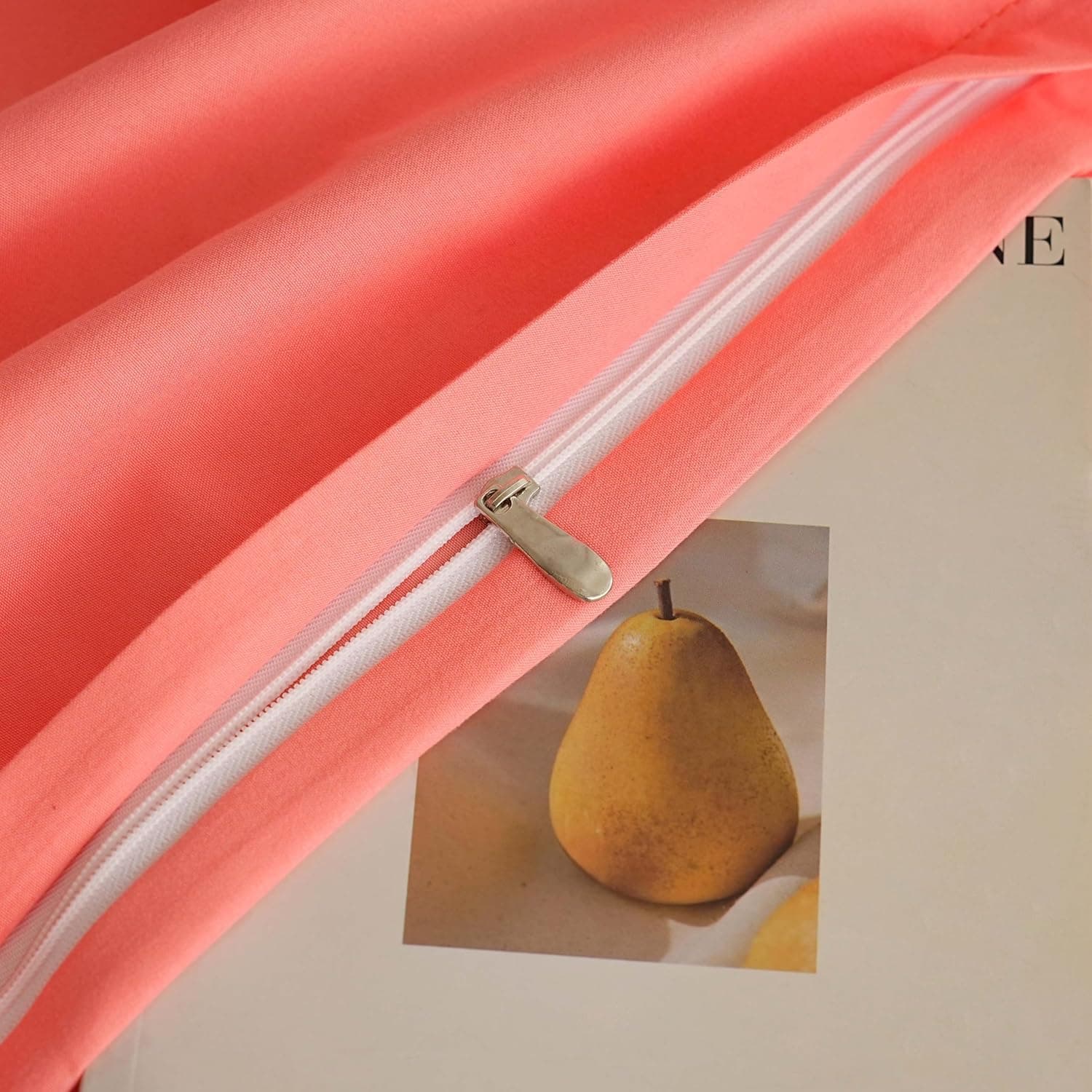 MOHAP Lot de 2- Taies d'oreiller 65x65cm Corail Housse d'oreiller avec Une Fermeture Eclair en Microfibre 5