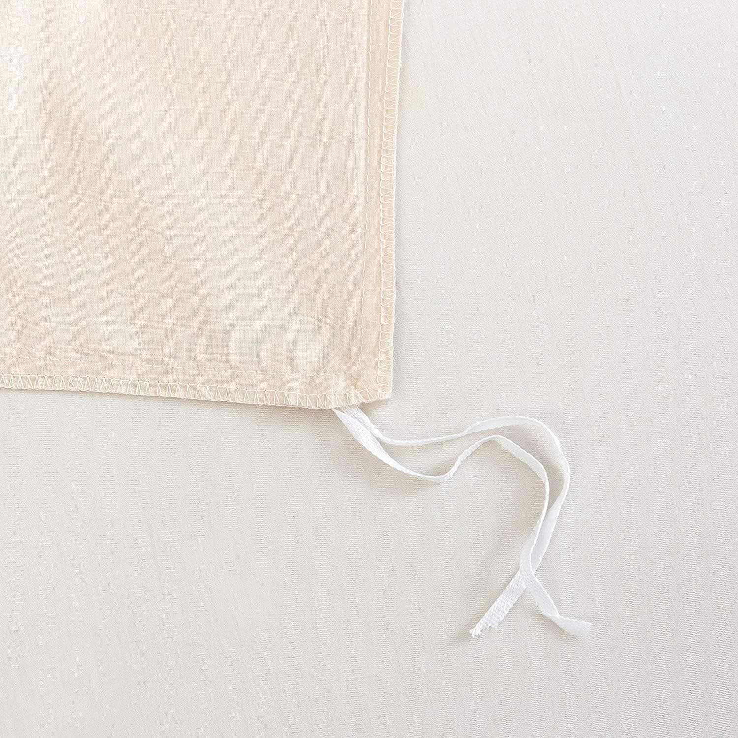 QZY Parure de lit en coton 200 x 200 cm Beige Lot de 3 housses de couette et 2 taies d'oreiller 80 x 80 cm 7