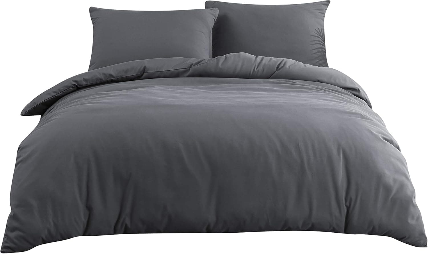 MOHAP Parure de Lit 4 Pièces Housse de Couette 220x240cm + Drap Housse 180x200cm avec 2 taies d'oreillers 65x65cm Gris pour 2 Personnes Parure 120 Fils/cm² en Microfibre 8