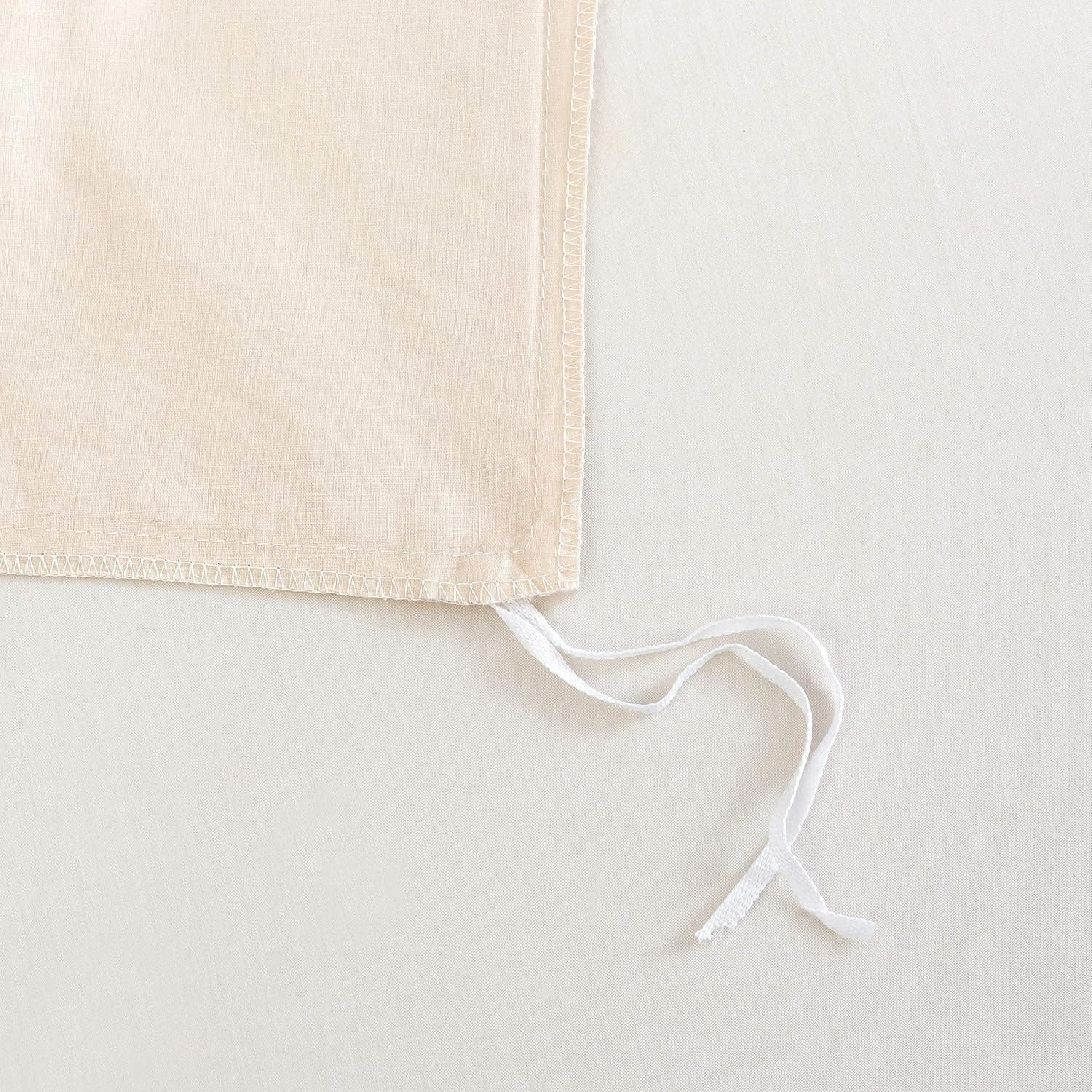 MOHAP 300 TC Sets de Housse de Couette 220x240cm 100% Coton avec 2 Taies D'oreillers 65x65cm Beige Parure de Lit 2 Personnes avec la Fermeture Eclaire 4