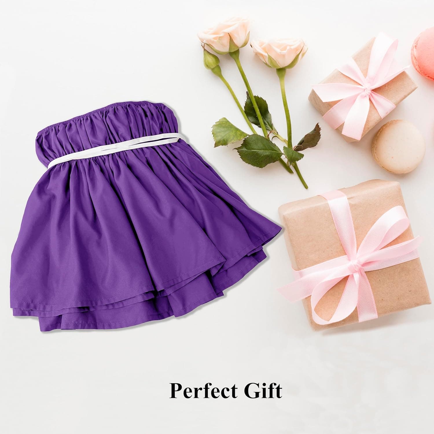 AYASW Bed Skirt Queen Size 14 inch Drop Premium Soft and Cozy 1800 Brushed Microfiber Dust Ruffle Three Fabric Sides Wrap Around with Elastic No Top Easy On Purple Holiday 5