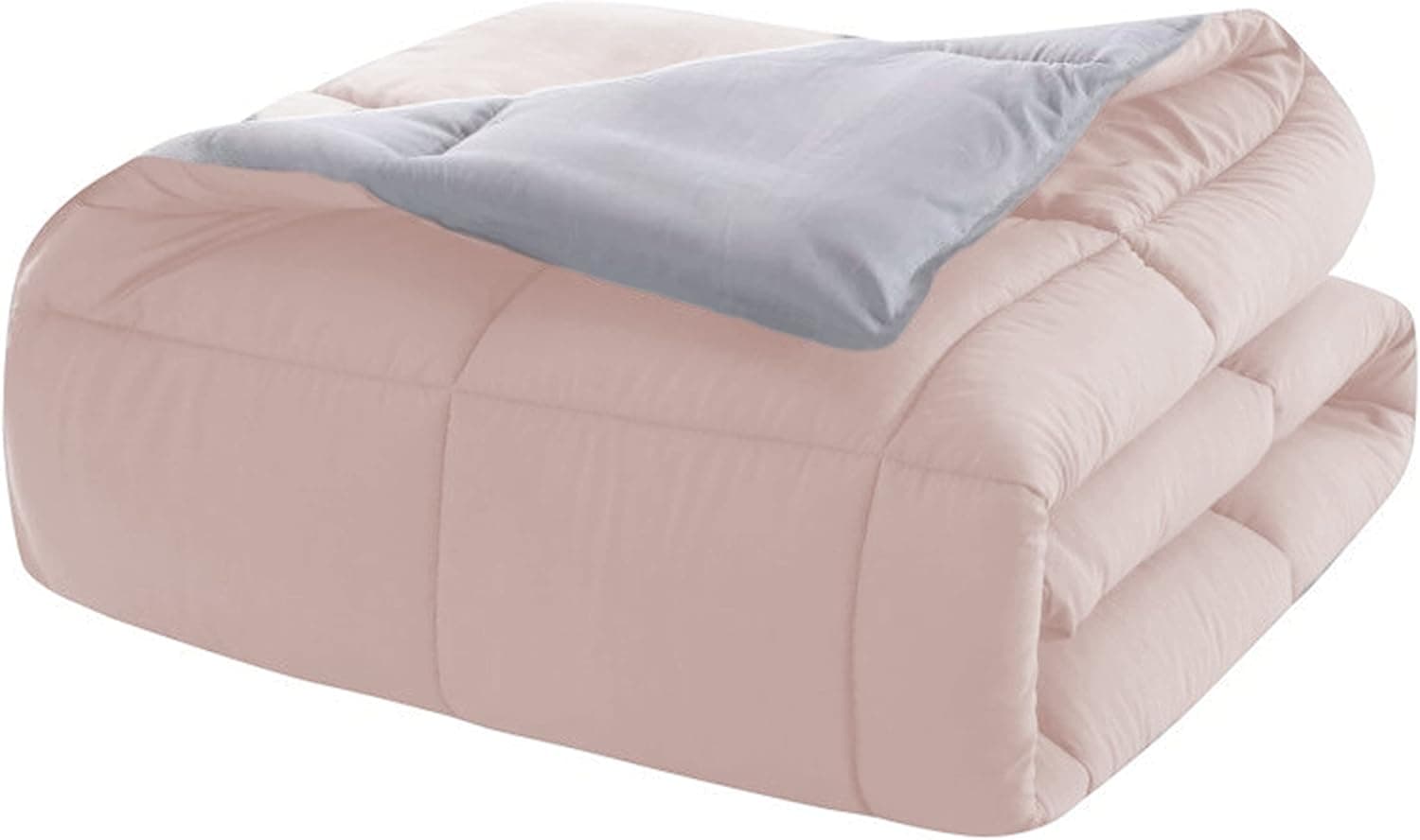 MOHAP Couette Bicolore Chaude l'hiver 450g/m² Épais 220x240cm Hypoallergénique Rose + Gris Couette de Réversible 2 Personnes Edredon 5