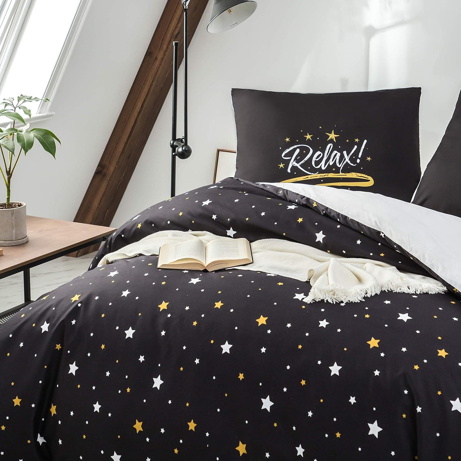 Sets de Housses de Couettes 220 x 240 cm + Lot 2 Taies d'Oreillers 65 x 65 cm Parure de lit Imprimé Etoile Multicolore 2 Personnes Motif 10 Ensembles Housse de Couette 3 Pièces Fermeture Éclair 4