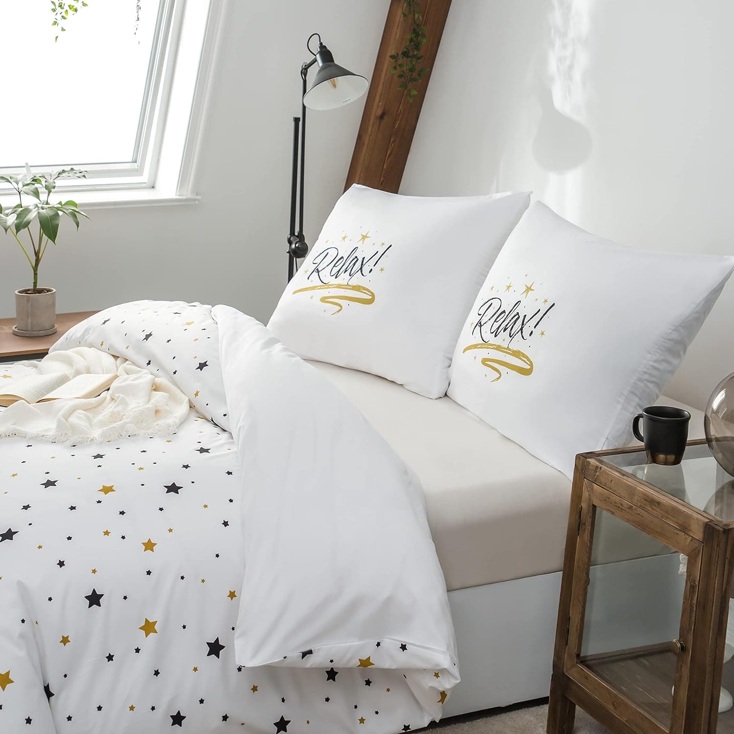 Sets de Housses de Couettes 220 x 240 cm + Lot 2 Taies d'Oreillers 65 x 65 cm Parure de lit Imprimé Etoile Multicolore 2 Personnes Motif 11 Ensembles Housse de Couette 3 Pièces Fermeture Éclair 5