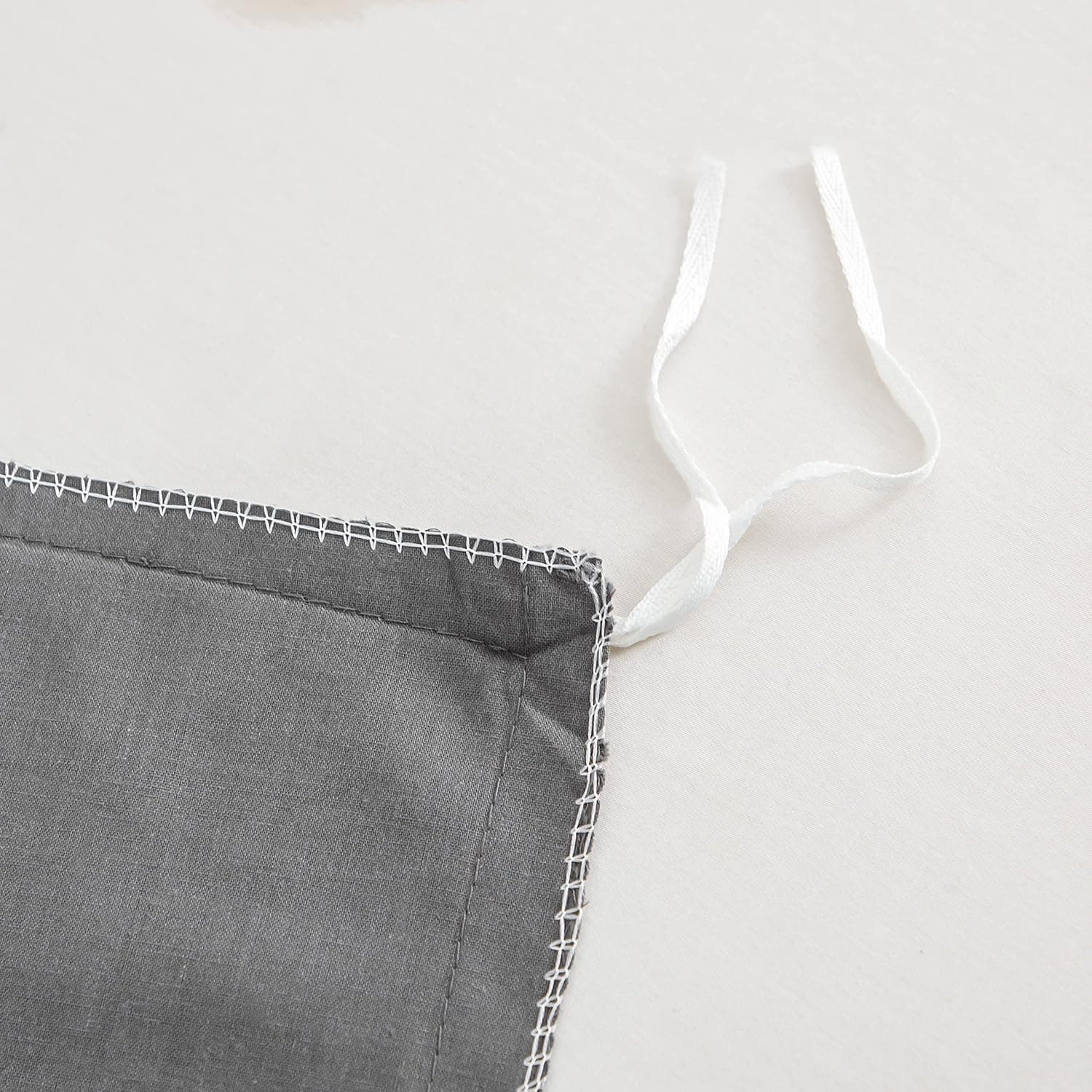 MOHAP 100% Coton Sets de Housse de Couette 240x260 cm Gris Parure de Lit Haut Gamme Plissé Adulte 2 Personnes avec 2 Taies d'oreiller 65x65cm Fermeture Éclair 8