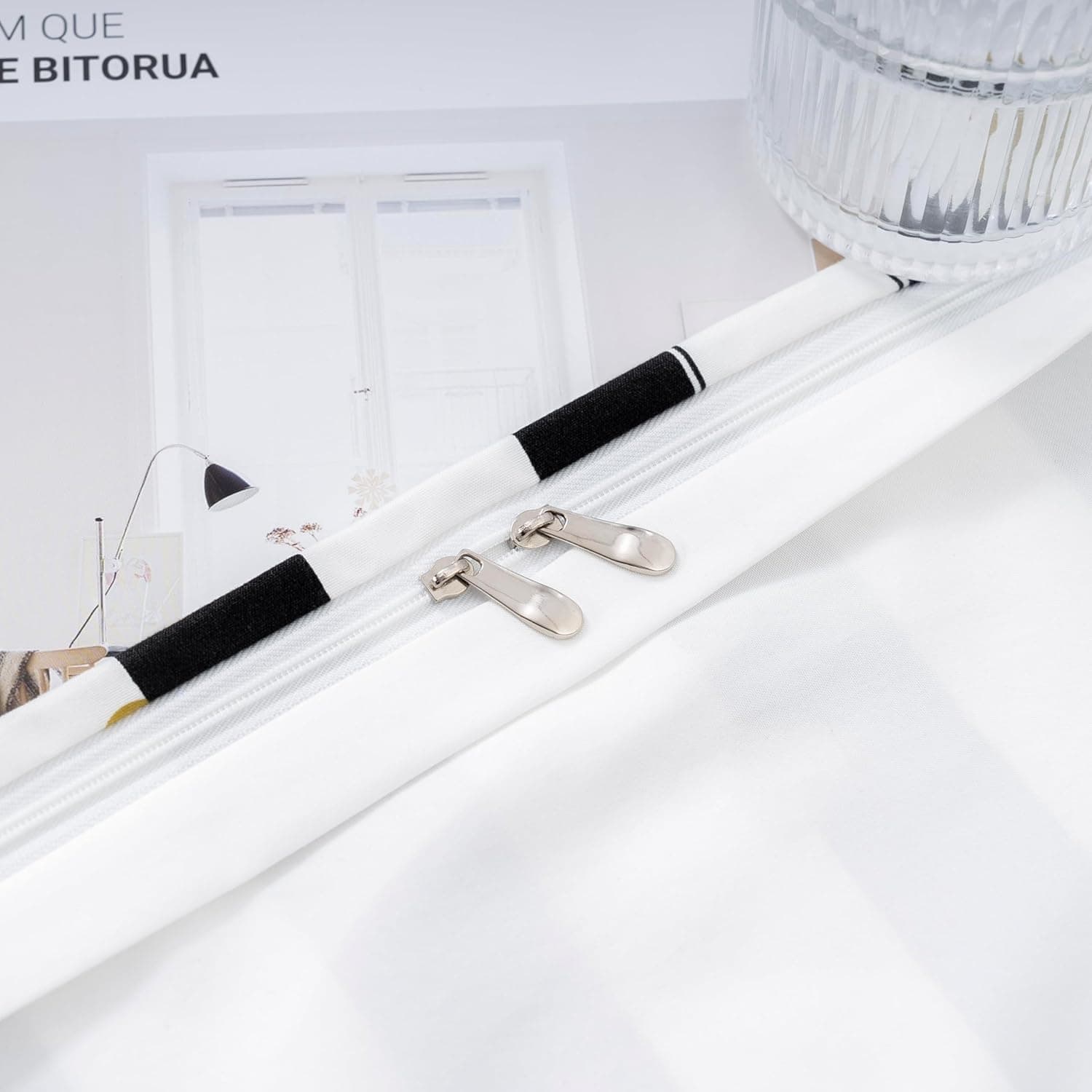 Sets de Housses de Couettes 240 x 260 cm + Lot 2 Taies d'Oreillers 65 x 65 cm Parure de lit Imprimé Rayure Multicolore 2 Personnes Motif 5 Ensembles Housse de Couette 3 Pièces Fermeture Éclair 4