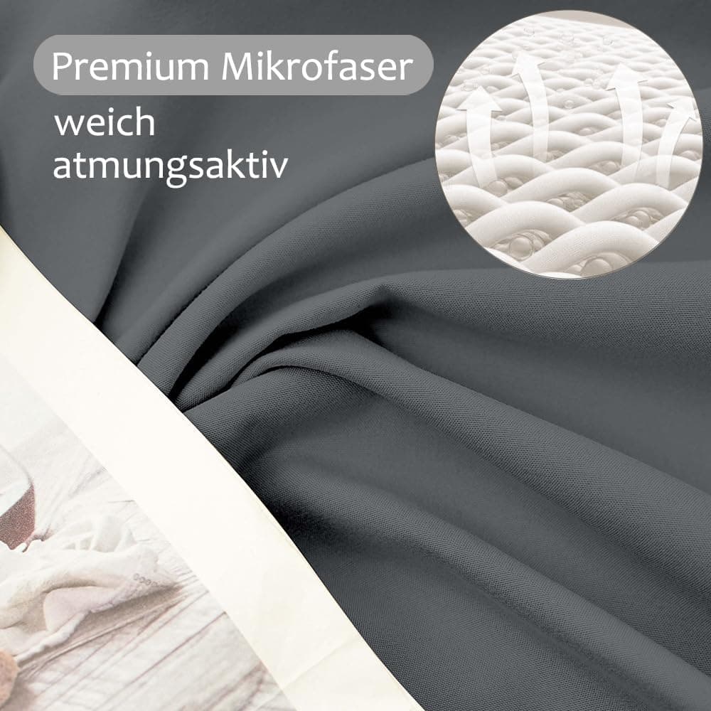 Brushed Microfibre Bed Linen, 1 Duvet Cover (220 x 240 cm) + 2 Pillowcases (80 x 80 cm), with Zip, Grey 4