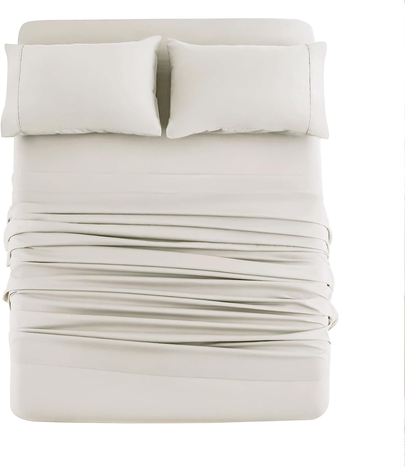 Mohap Bed Sheet Set 4 Pieces Double Brushed Microfiber 1800 - Breathable All Season Luxury Soft Bedding - Full Beige