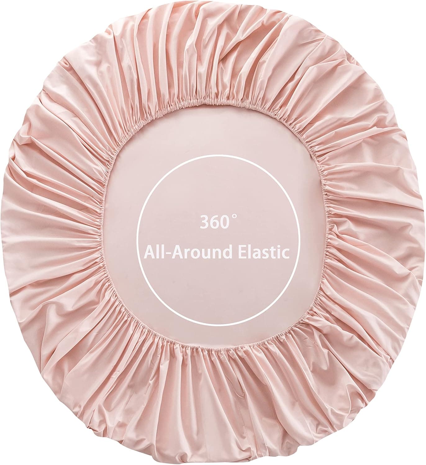 MOHAP Fitted Sheet Set King Size 16" Deep Pocket with 1 Bedsheet and 2 Pillowcases Gift Polyester Pink 4