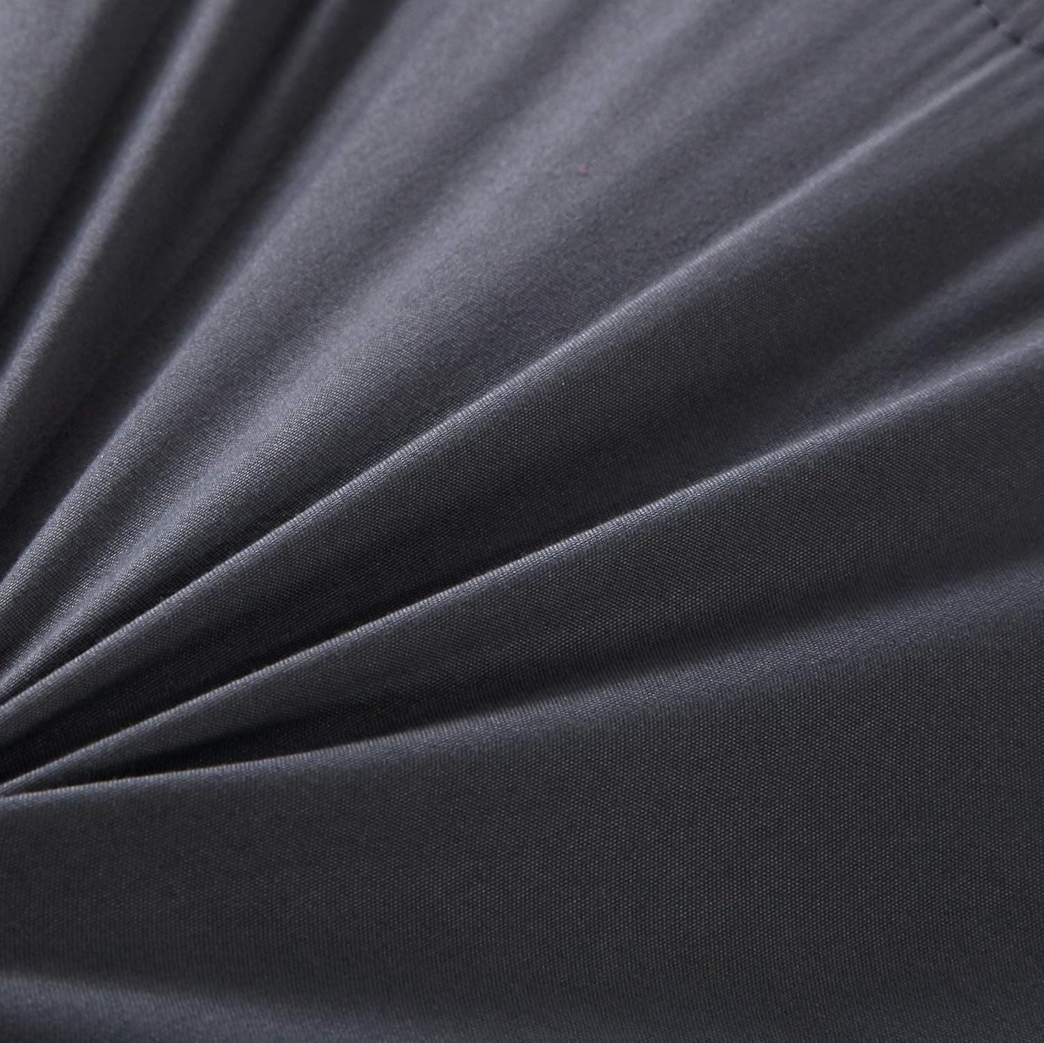 Double Coverless Duvet and Anti Allergy 4.5 Tog All Season Lightweight 150GSM Quilt NO Pillowcases Only Duvet Dark Grey and Light Grey 3