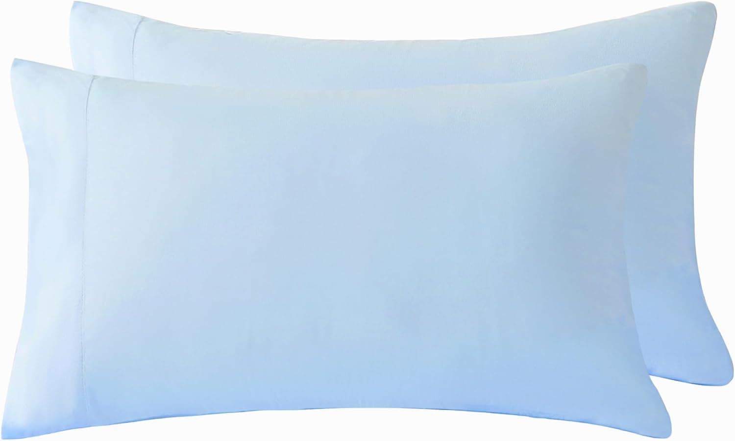 AYASW Pillowcases Set of 2 Queen Size Premium Soft and Cozy 1800 Brushed Microfiber with Envelope Closure Pillow Case Light Blue 20x30 inches Easy Care Wrinkle Fade Resistant Holiday Decor