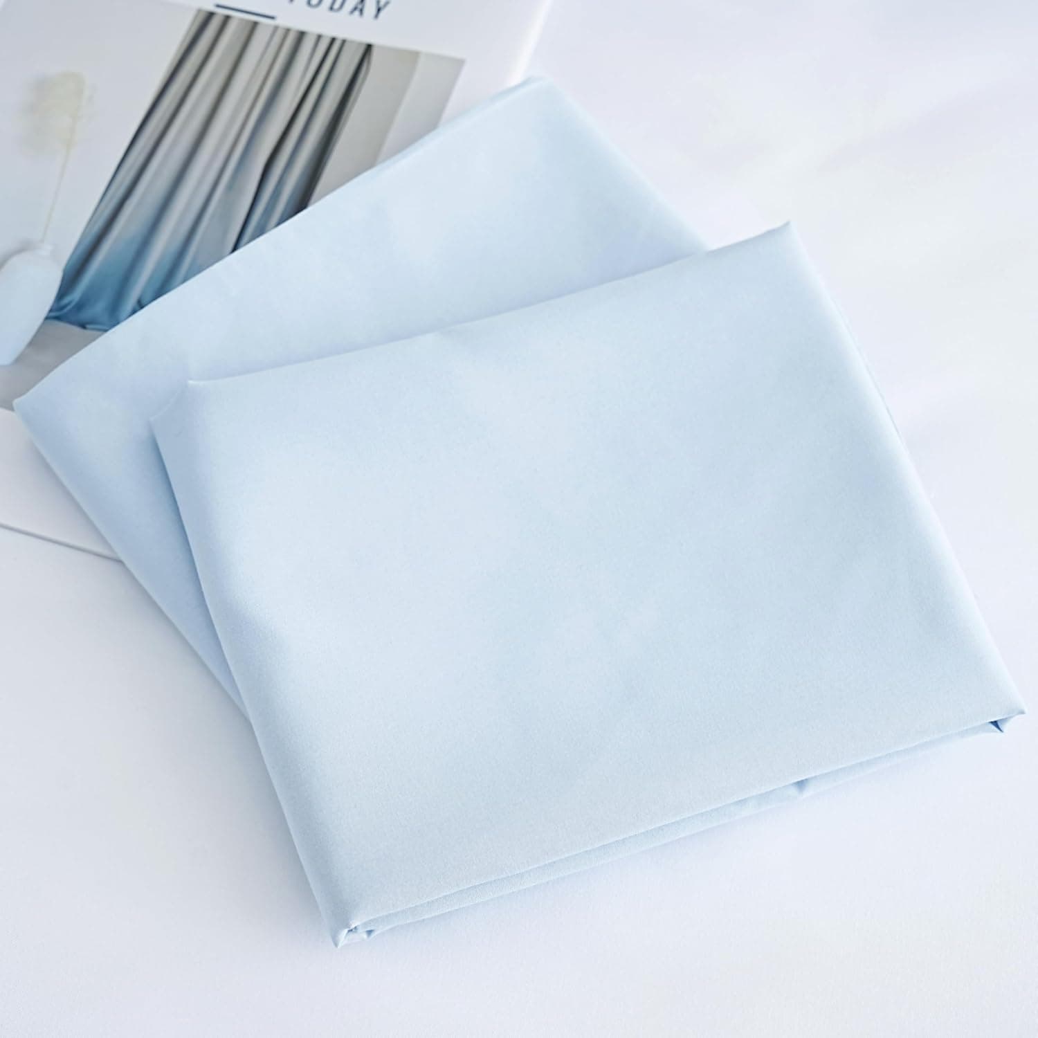 AYASW Pillowcases King Size Set of 2 Premium Soft and Cozy 1800 Brushed Microfiber with Envelope Closure Pillow Case Light Blue 20x40 inches Wrinkle Fade Resistant Easy Care Holiday Décor 3