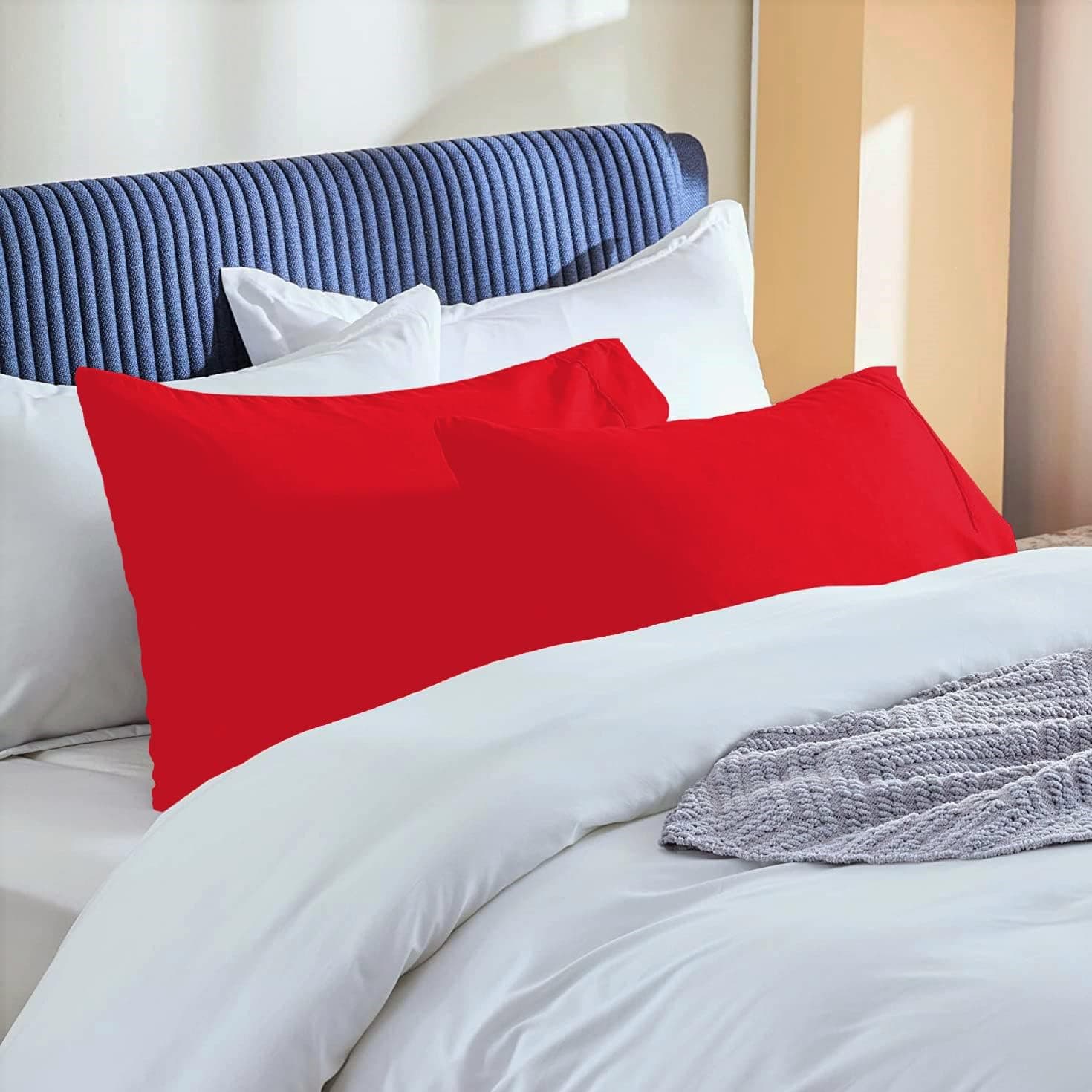 AYASW Pillowcases King Size Set of 2 Premium Soft and Cozy 1800 Double Brushed Microfiber with Envelope Closure Pillow Case 2 Pack Red 20x40 inches Wrinkle, Fade Resistant Easy Care Stable Breathable 3