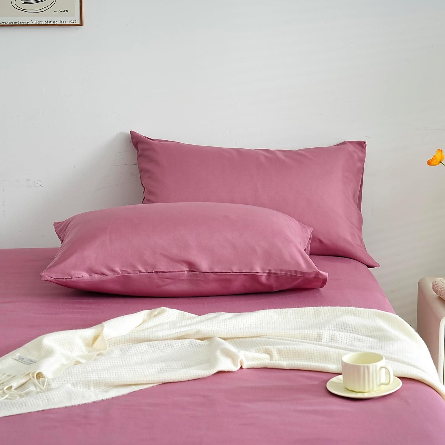 Lot 2 Taie d'oreiller Légère 60x80 cm en Microfibre 80 Fils/cm² avec Fermeture Enveloppe Housse d'oreiller Protection d'oreiller Housse de Coussin Douce et Lavable