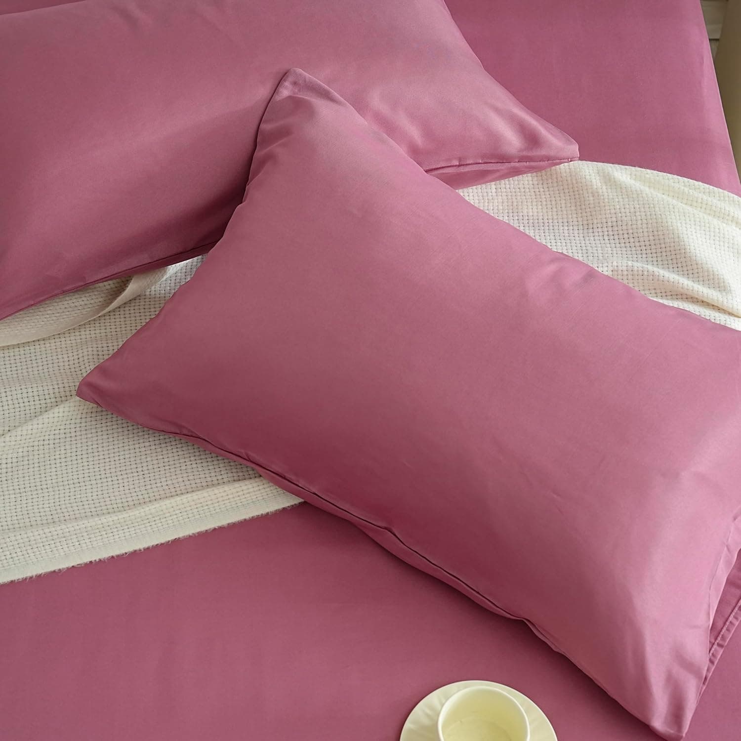 Lot 2 Taie d'oreiller Légère 60x80 cm en Microfibre 80 Fils/cm² avec Fermeture Enveloppe Housse d'oreiller Protection d'oreiller Housse de Coussin Douce et Lavable 8