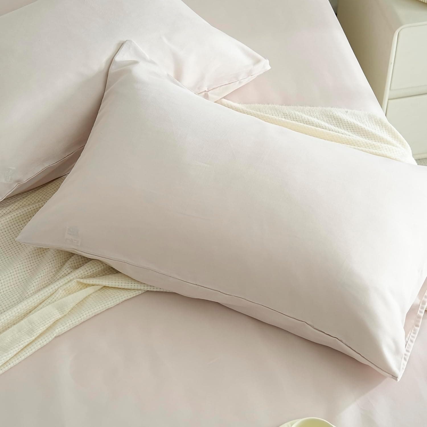 Lot 2 Taie d'oreiller Légère 50x70 cm en Microfibre 80 Fils/cm² avec Fermeture Enveloppe Housse d'oreiller Protection d'oreiller Housse de Coussin Douce et Lavable 5