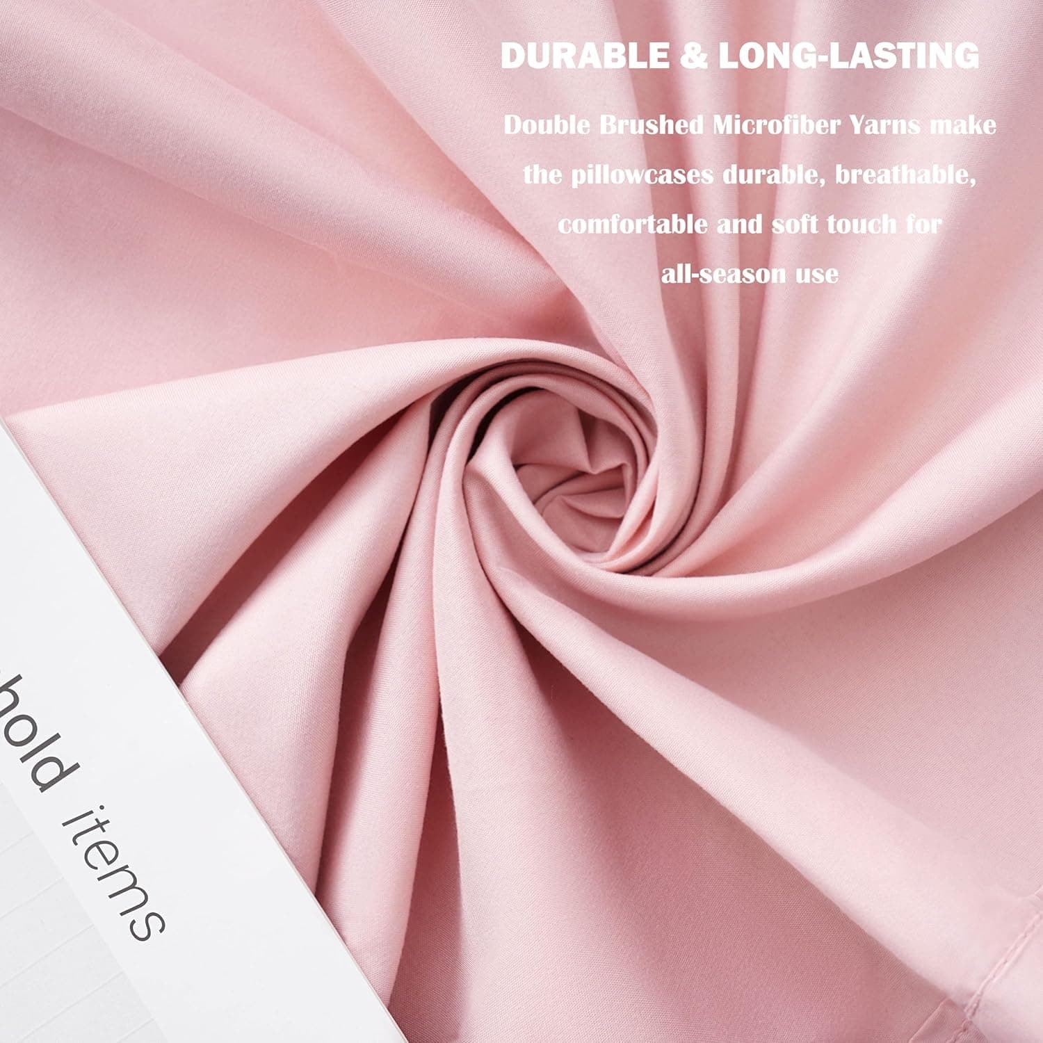 AYASW Pillowcases Set of 2 Queen Size Premium Soft and Cozy 1800 Double Brushed Microfiber Envelope Closure Pink Pillow Case 20x30 inch Wrinkle Fade Resistant Easy Care Stable Holiday Décor 4