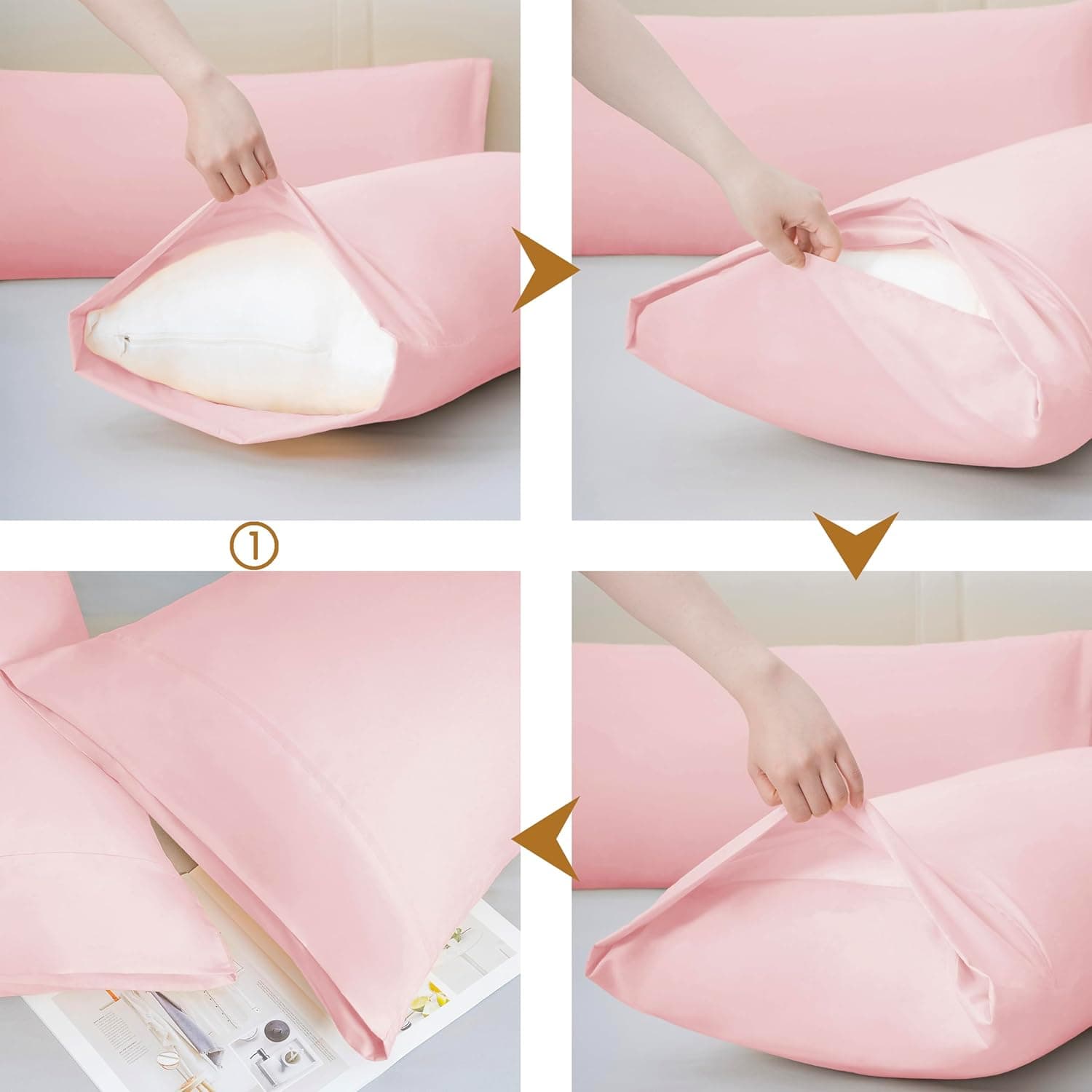 AYASW Pillowcases Set of 2 Queen Size Premium Soft and Cozy 1800 Double Brushed Microfiber Envelope Closure Pink Pillow Case 20x30 inch Wrinkle Fade Resistant Easy Care Stable Holiday Décor 5