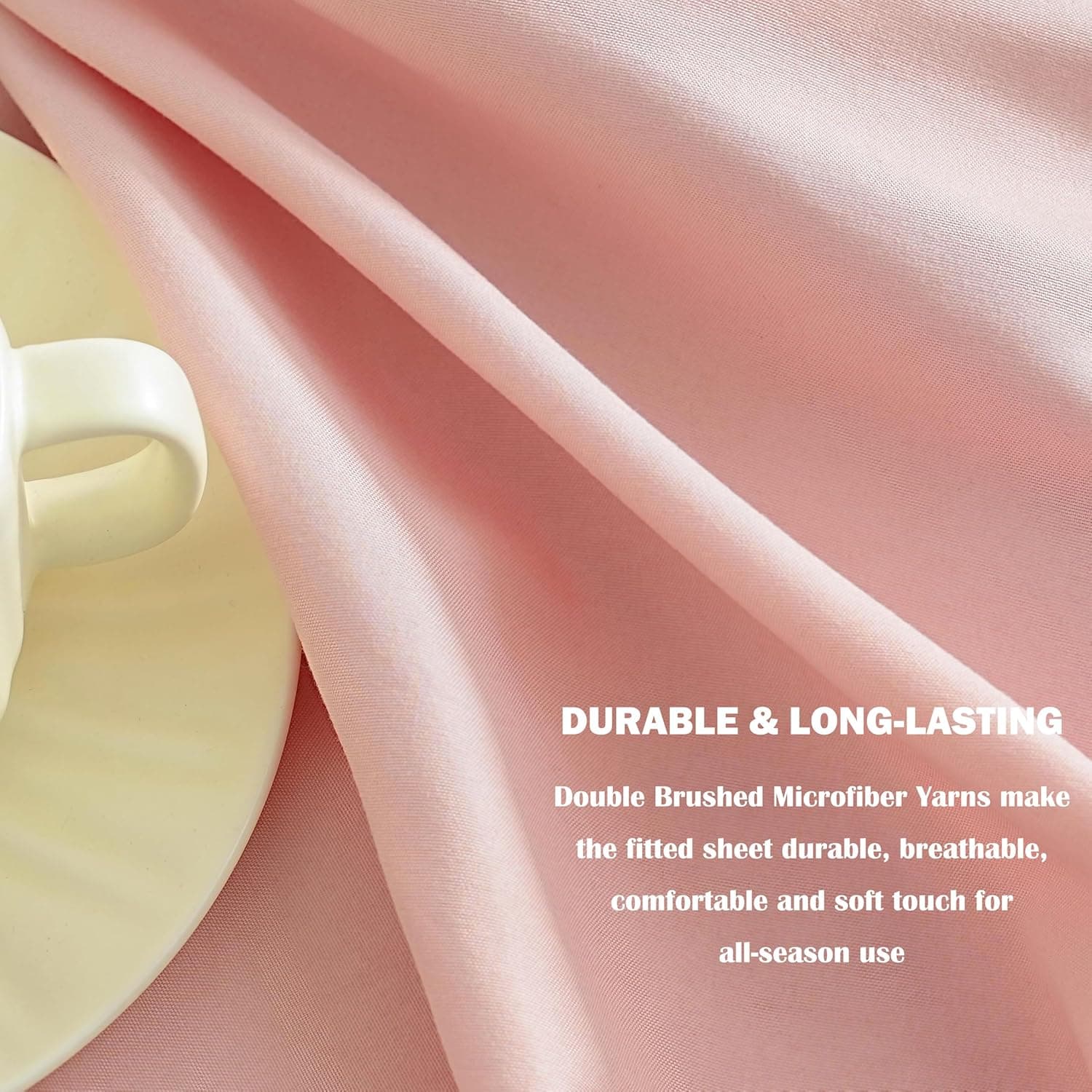 AYASW Fitted Sheet Only Queen Size Deep Pocket 16 Inches Bed Bottom Sheet Premium Soft and Cozy 1800 Brushed Microfiber Wrinkle Fade Resistant Stable Easy Care Pink Holiday Décor 5