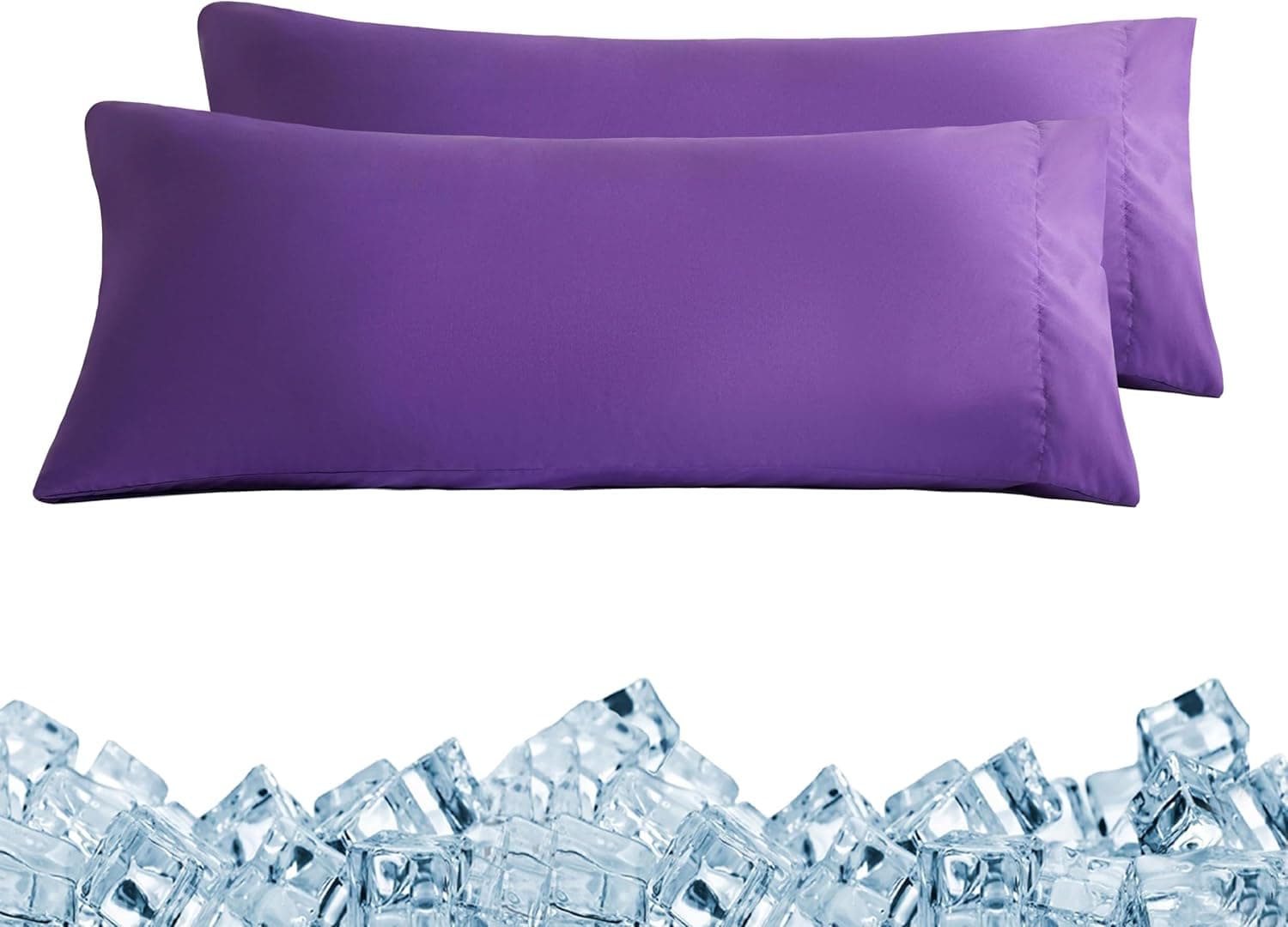 AYASW Body Pillowcases 2 Piece Set with Envelope Closure Premium Soft and Cozy Brushed Microfiber Pillow Case Purple 20x54 inches Wrinkle Fade Resistant Stable Holiday Decor 2