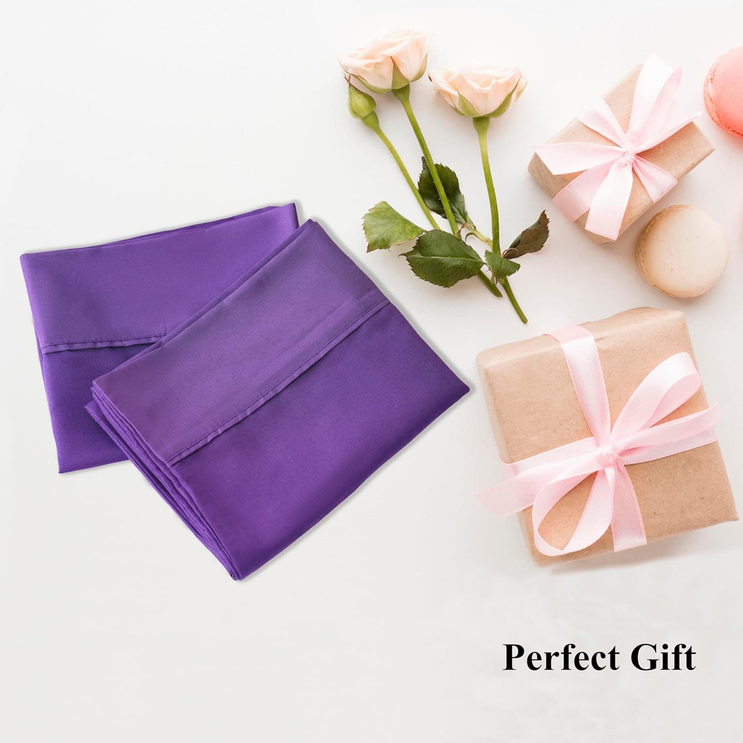 AYASW Body Pillowcases 2 Piece Set with Envelope Closure Premium Soft and Cozy Brushed Microfiber Pillow Case Purple 20x54 inches Wrinkle Fade Resistant Stable Holiday Decor 4