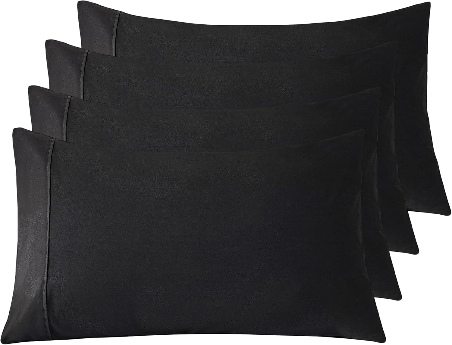 AYASW Pillowcases Queen Size Set of 4 Pieces Premium Soft and Cozy 1800 Double Brushed Microfiber with Envelope Closure Pillow Case Black 20x30 inch Wrinkle Fade Resistant Stable Holiday Decor