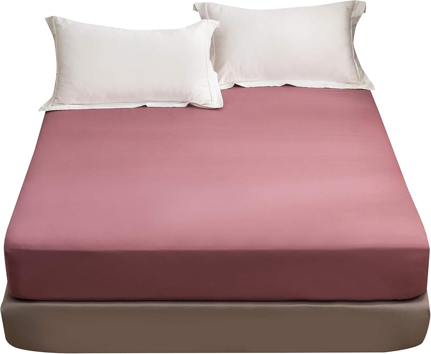 MOHAP Drap Housse 180x200cm avec Bonnet 30cm Vieux Rose Drap Housse 100 GSM en Microfibre de Haute Qualité 100% Polyester Doux, Résistant, Anti Plis 5