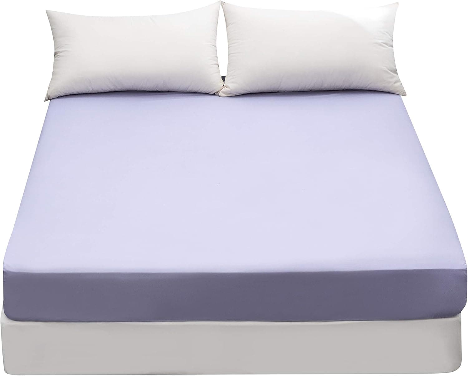 MOHAP Drap Housse 180x200cm avec Bonnet 30cm Violet Clair Drap Housse 100 GSM en Microfibre de Haute Qualité 100% Polyester Doux, Résistant, Anti Plis 5