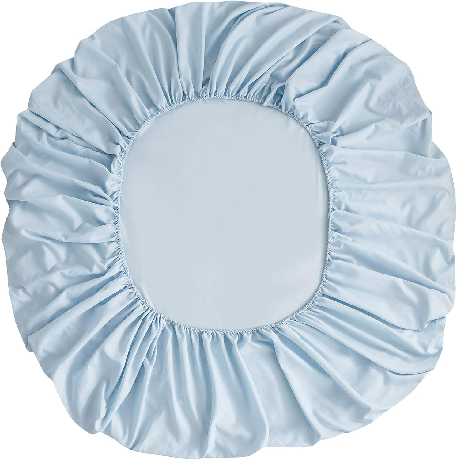 MOHAP Drap Housse 160x200cm avec Bonnet 30cm Bleu Clair Drap Housse 100 GSM en Microfibre de Haute Qualité 100% Polyester Doux, Résistant, Anti Plis 4