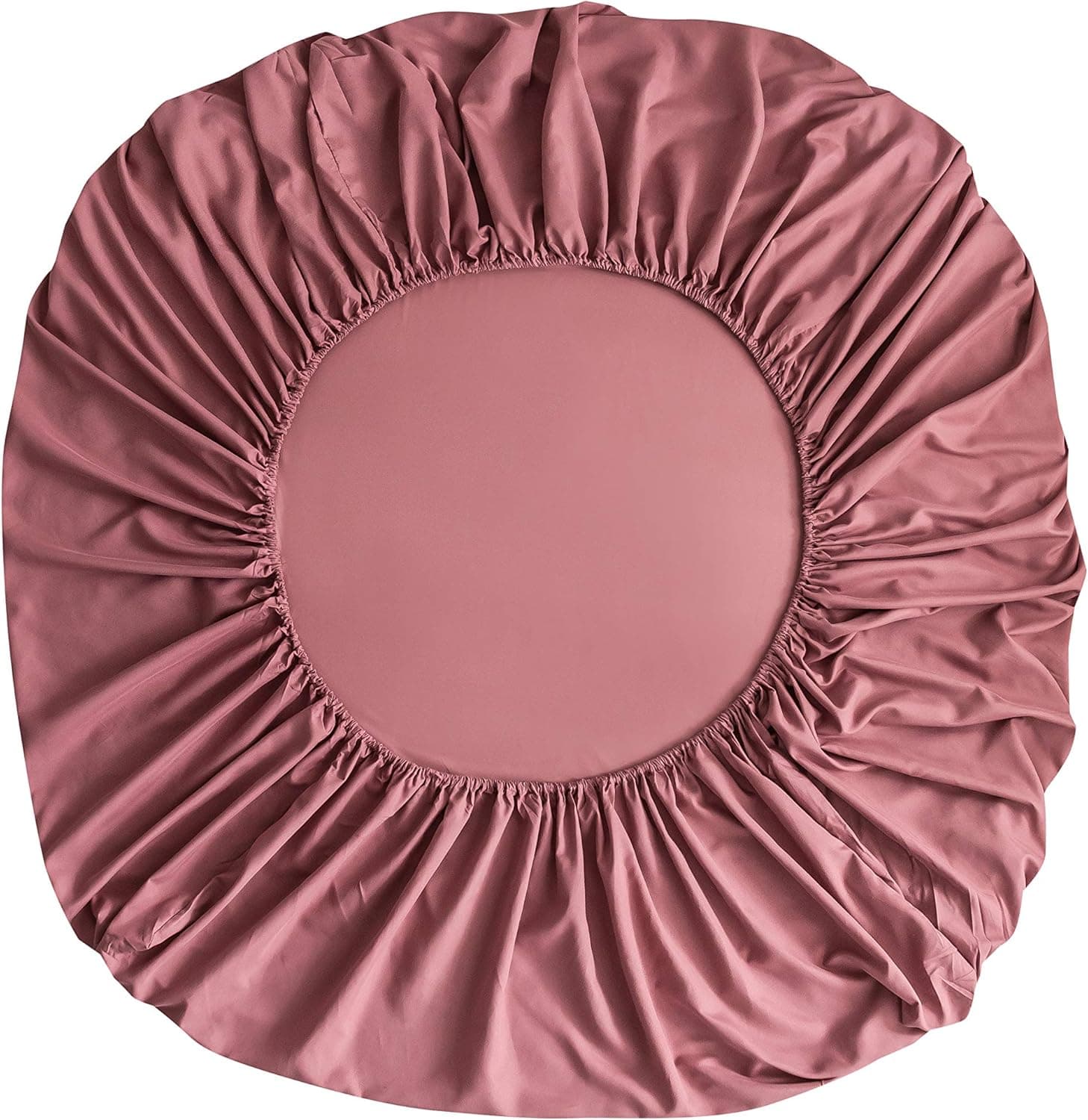 MOHAP Drap Housse 180x200cm avec Bonnet 30cm Vieux Rose Drap Housse 100 GSM en Microfibre de Haute Qualité 100% Polyester Doux, Résistant, Anti Plis 4