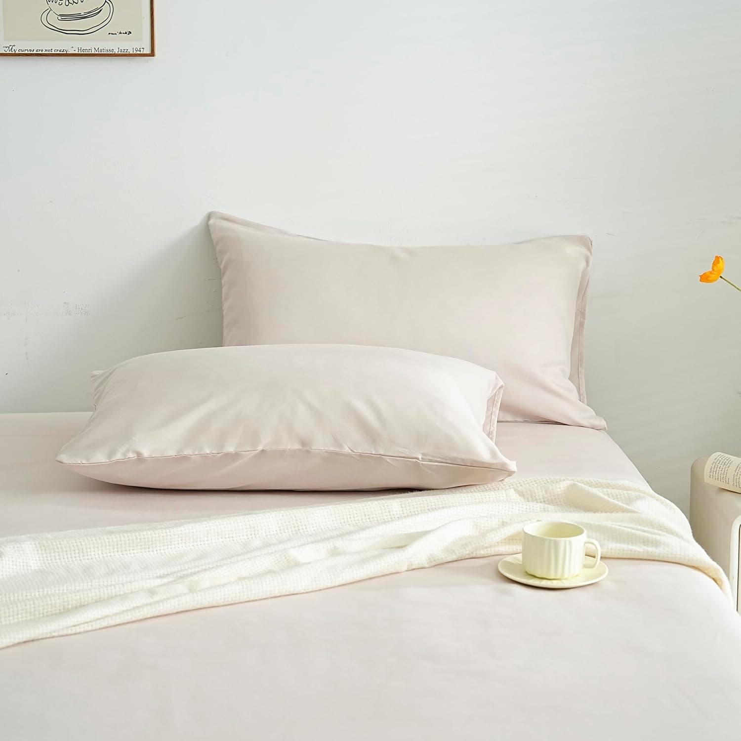 Lot 2 Taie d'oreiller Légère 50x70 cm en Microfibre 80 Fils/cm² avec Fermeture Enveloppe Housse d'oreiller Protection d'oreiller Housse de Coussin Douce et Lavable 2