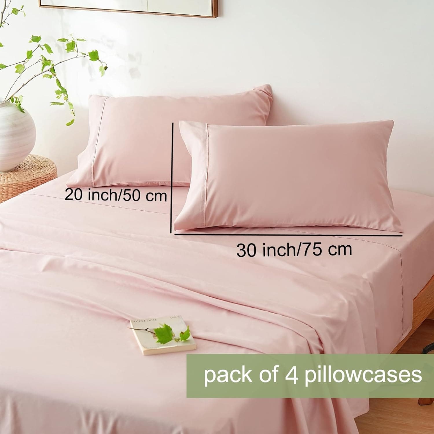 Mohap Bed Sheet Set 6 Pieces Double Brushed Microfiber 1800 - Breathable All Season Luxury Soft Bedding - Queen Pink 3