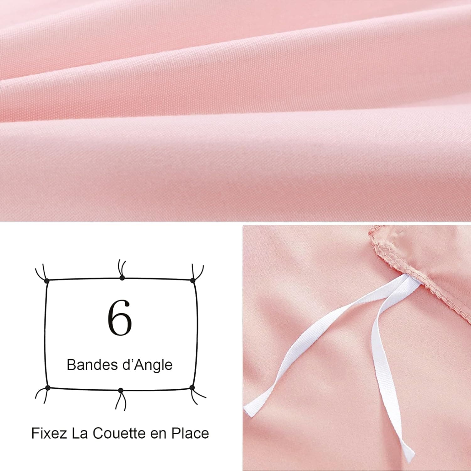 16 Couleurs Sets de Housses de Couettes 240x260 cm Double Fermeture Éclair 3 Pièces Microfibre Brossée 100 Fils/cm² + 2 Taies d'oreiller 65x65 cm Rose Parure de Lit Adulte 2 Personnes 4