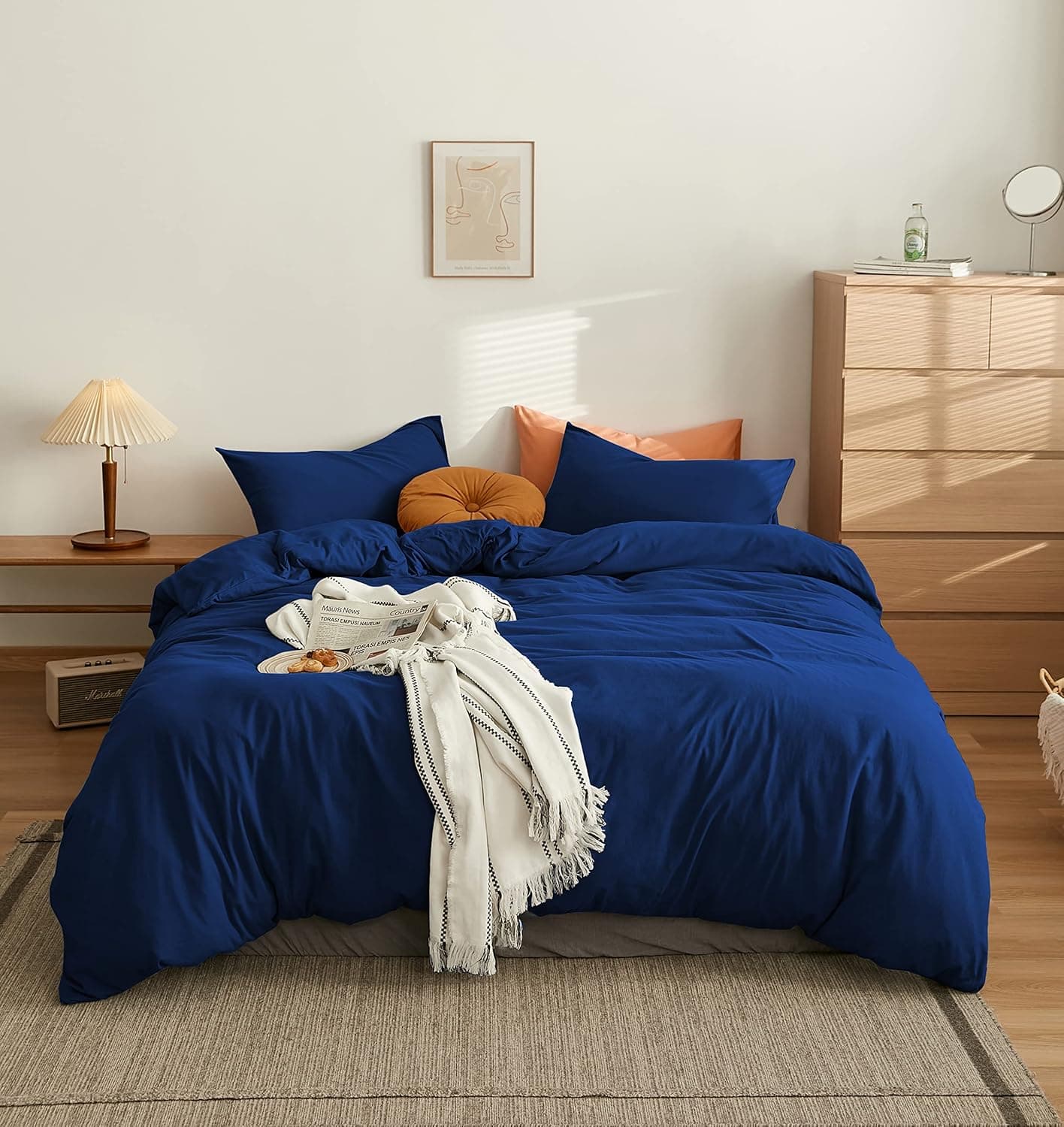 MOHAP Housse de Couette 200x200cm+2 Taies d'oreillers 65x65cm Beige Parure de Lit Adulte 2 Personnes 100 Fils/cm² en Microfibre avec Fermeture Éclair 7