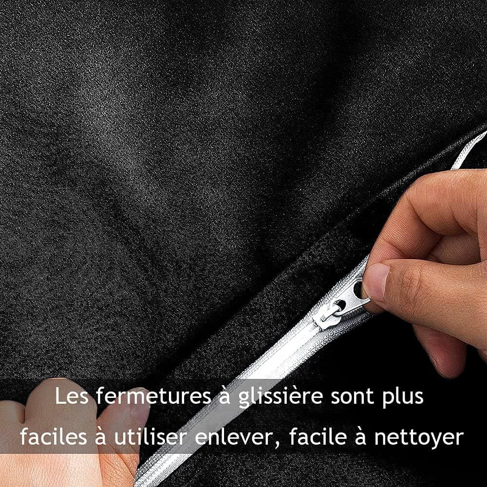 MOHAP Parure de Lit 4 Pièces Housse de Couette 220x240cm + Drap Housse 160x200cm avec 2 taies d'oreillers 65x65cm Noir pour 2 Personnes Parure 100 Fils/cm² en Microfibre 5