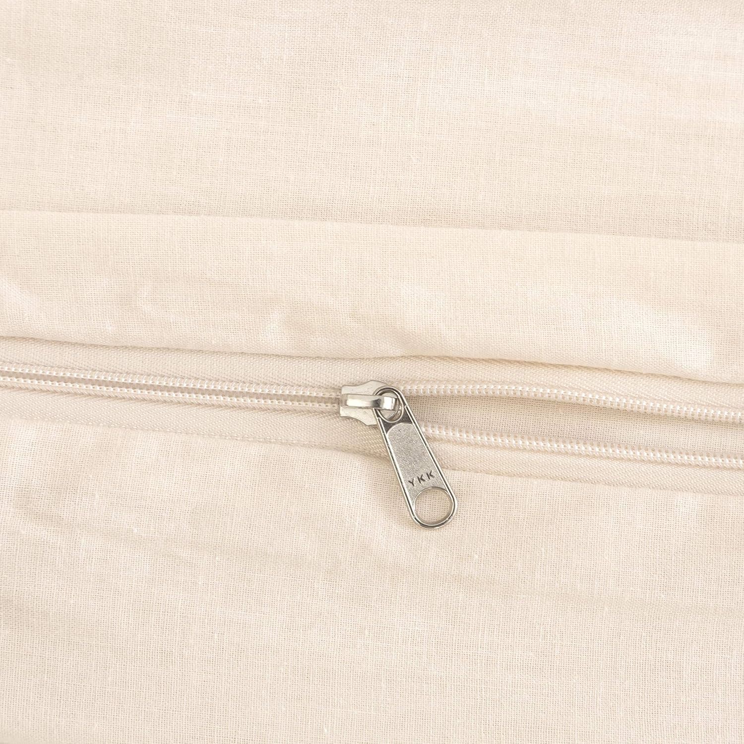 Parure de lit en coton 155 x 220 cm Beige 1 housse de couette et 1 taie d'oreiller 80 x 80 cm 5