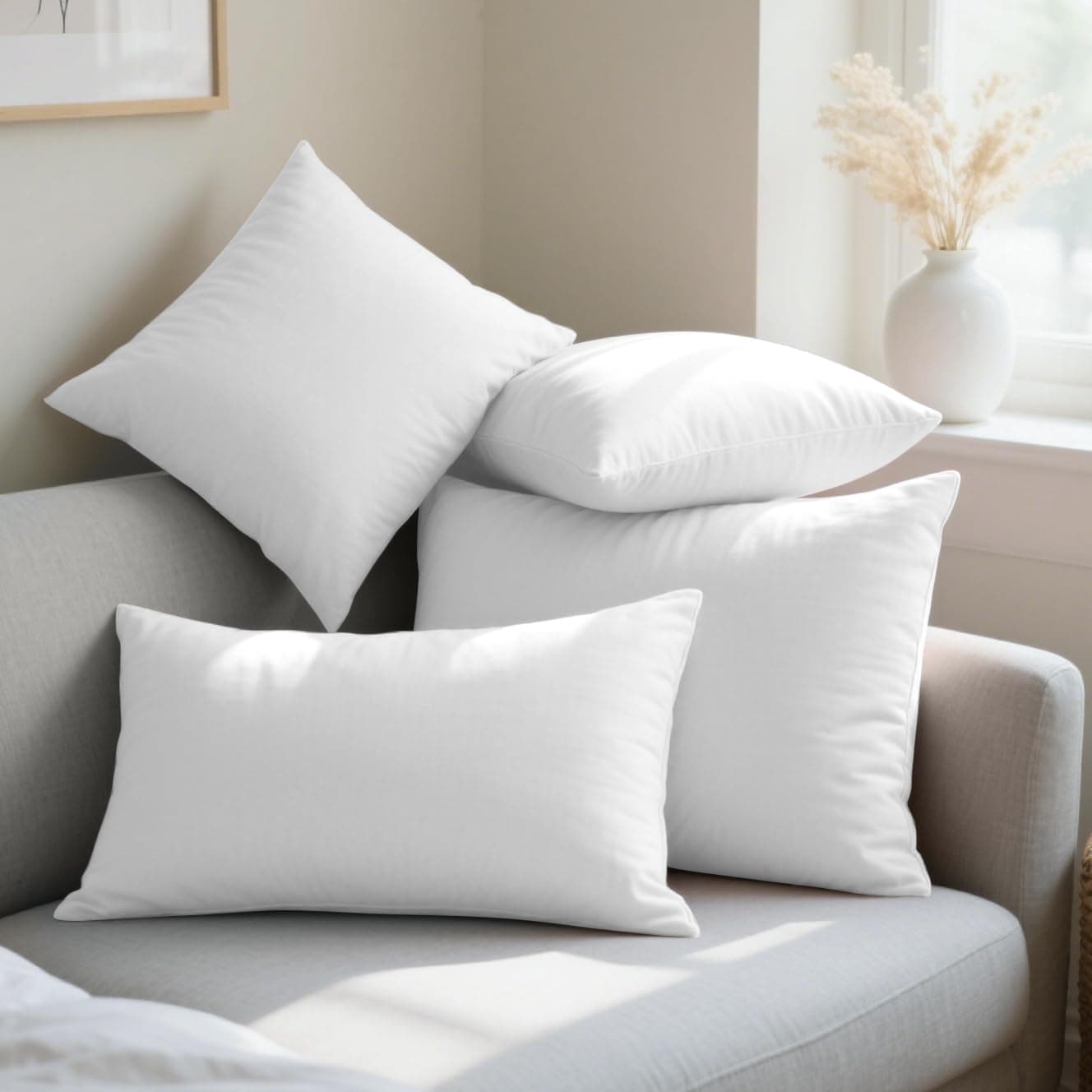 18 Couleurs Lot 2 Taie d'oreiller 50x70 cm Blanc Housse Oreiller Coussin pour Canapé Lit Fermeture Éclair Anti-Acariens Hypoallergénique Protège Oreiller Zip Microfibre 8