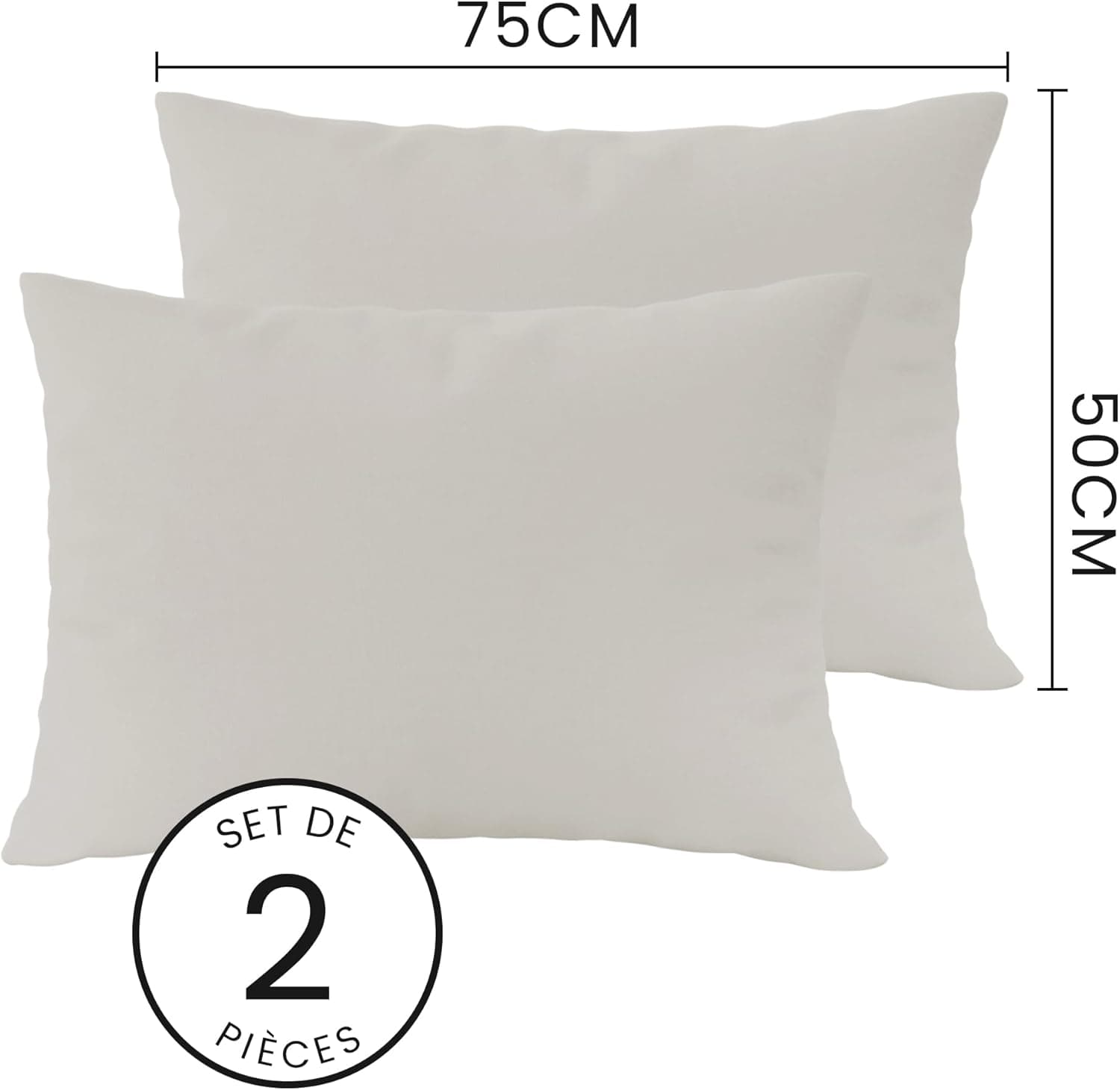 MOHAP Lot de 4- Taies d'oreiller 50x70cm Beige Housse d'oreiller avec Une Fermeture Eclair en Microfibre 6
