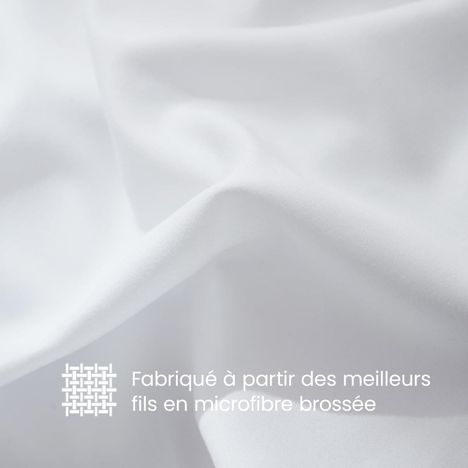 MOHAP Lot de 4- Taies d'oreiller 50x70cm Blanc Housse d'oreiller avec Une Fermeture Eclair en Microfibre 3