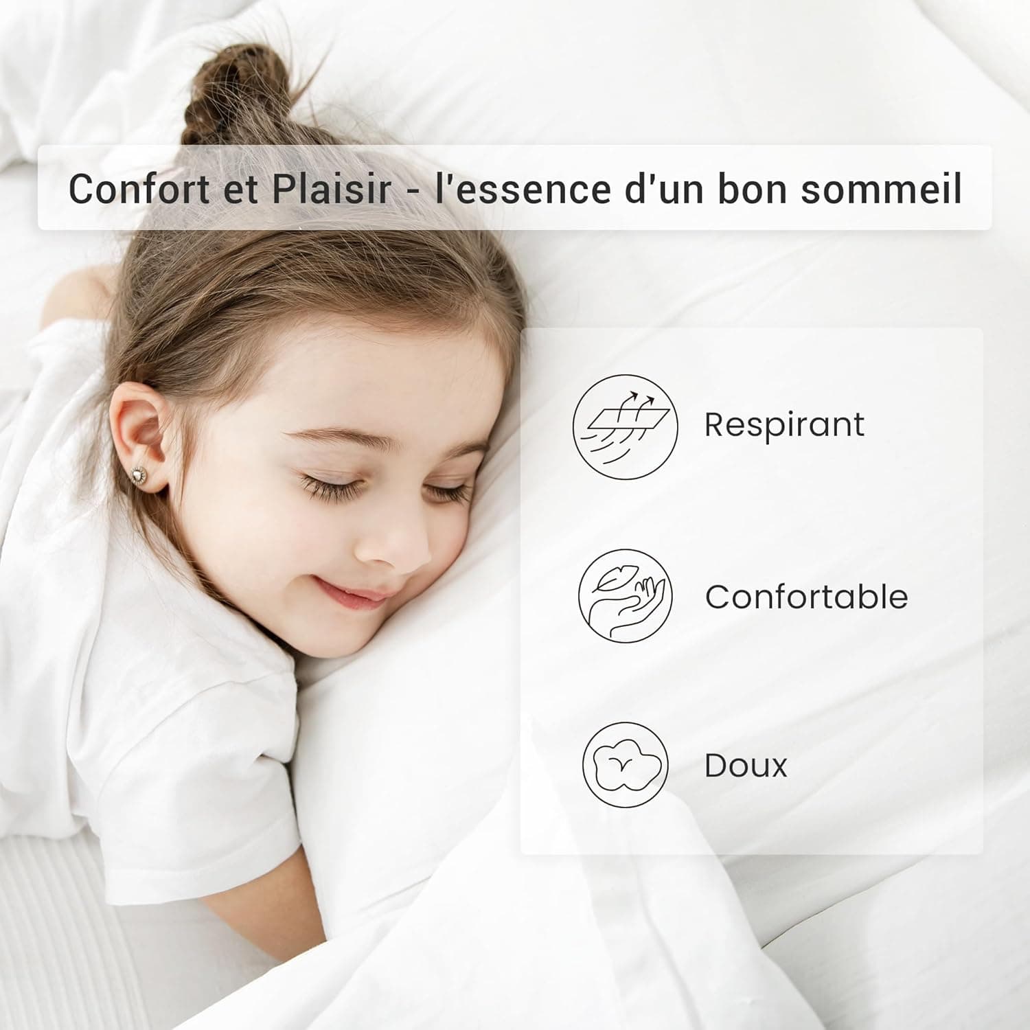 MOHAP Lot de 4- Taies d'oreiller 50x70cm Blanc Housse d'oreiller avec Une Fermeture Eclair en Microfibre 5