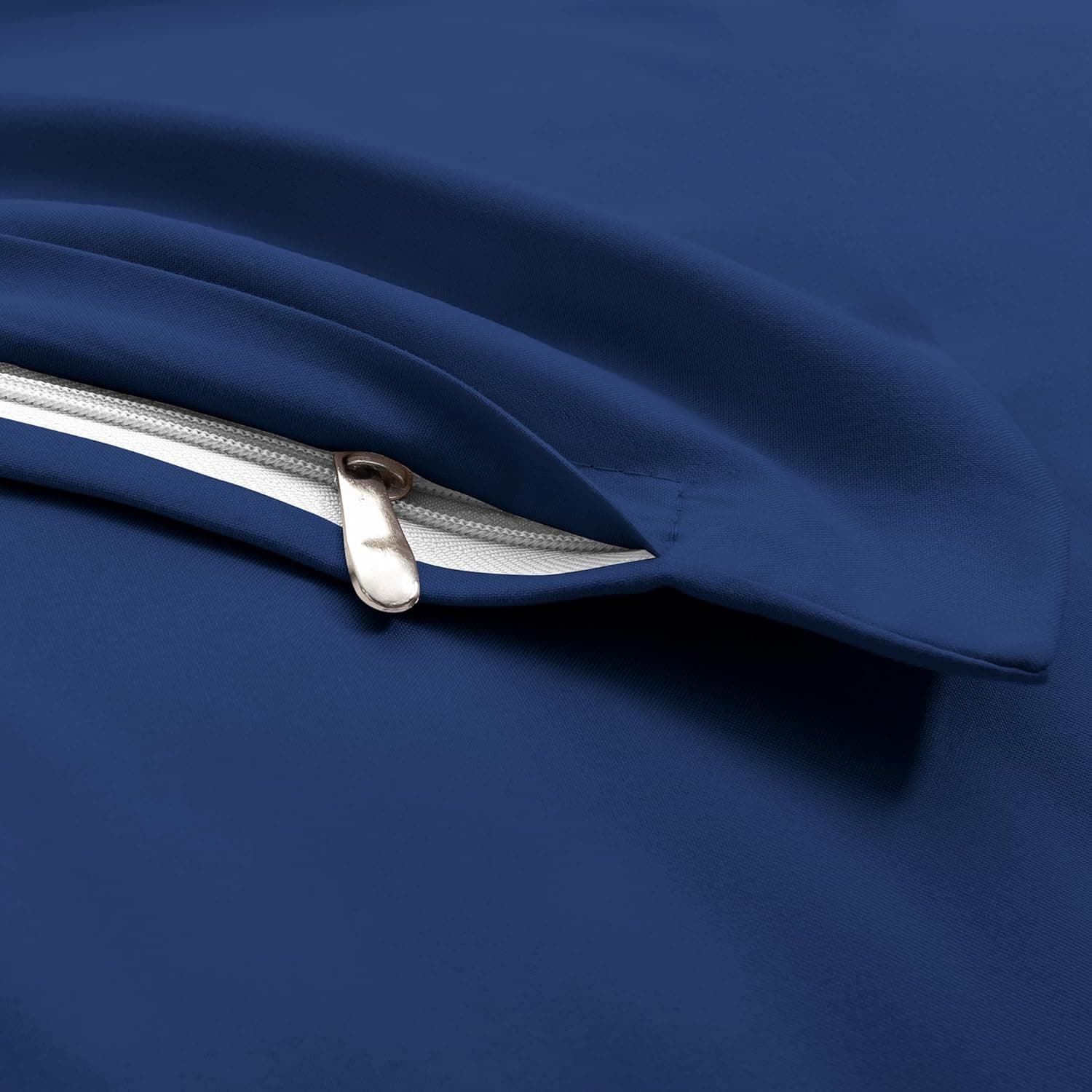 MOHAP Lot de 4- Taies d'oreiller 50x70cm Bleu Marine Housse d'oreiller avec Une Fermeture Eclair en Microfibre 2