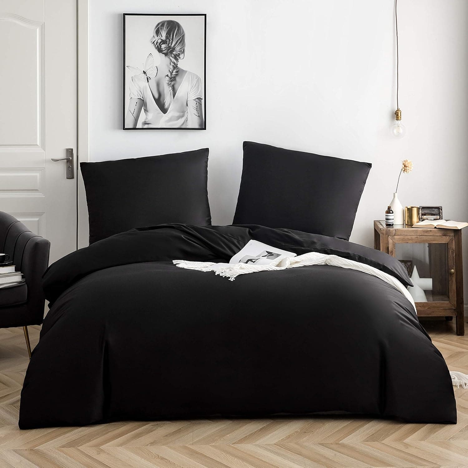 4-Piece Cotton Bedding, 135 x 200 cm, Beige, 2 Duvet Covers with 2 Pillowcases, 80 x 80 cm (4 Pieces, 135 x 200 cm, Beige) 7