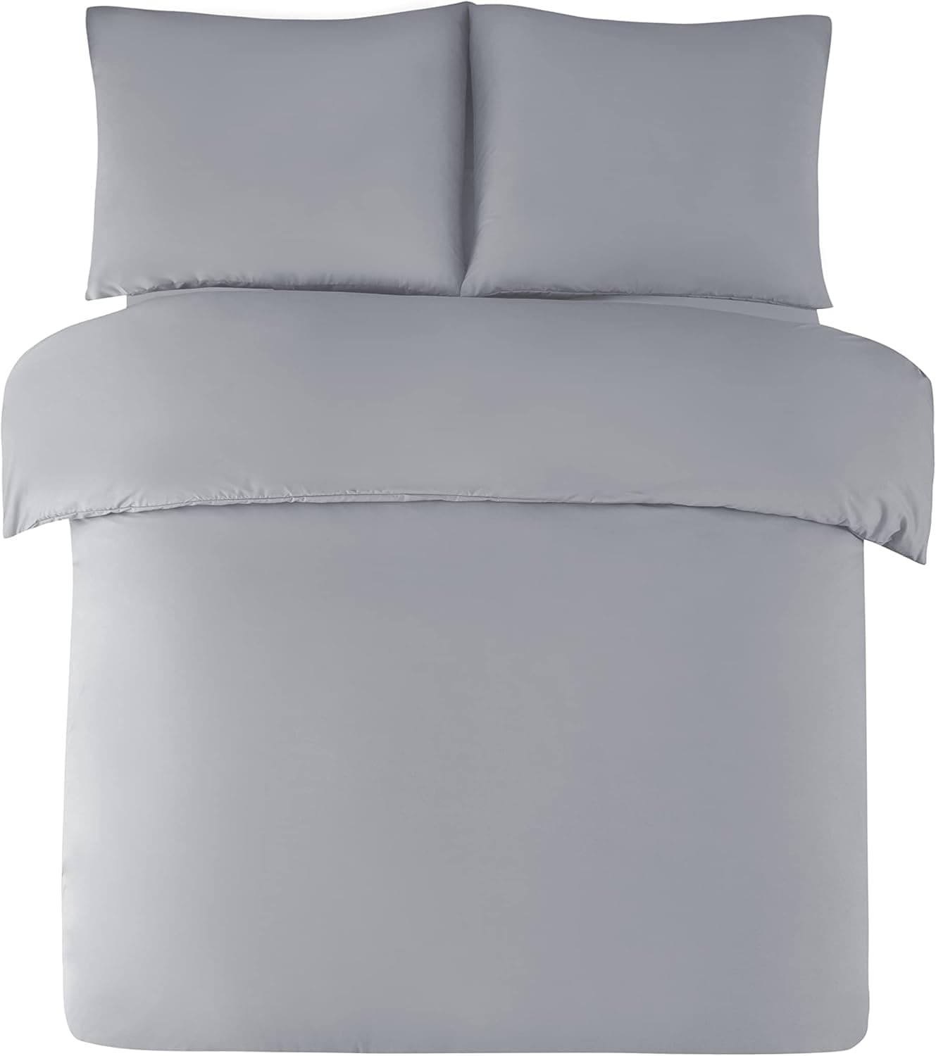 Brushed Microfibre Bed Linen, 1 Duvet Cover (200 x 220 cm) + 2 Pillowcases (80 x 80 cm), with Zip, Light Grey 6
