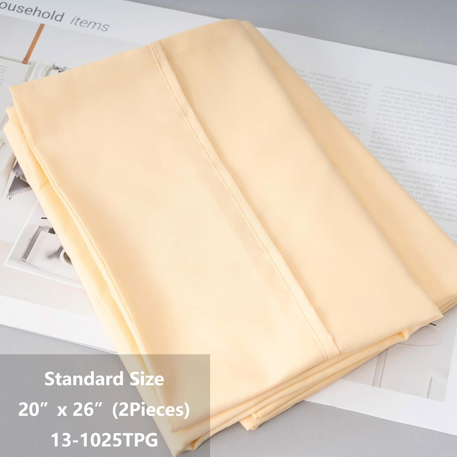 AYASW Pillowcases Standard Size Set of 2 Pieces Envelope Closure 1800 Double Brushed Microfiber Soft and Cozy Pillow Case Yellow 20x26 inches Wrinkle Fade Resistant Breathable Holiday Décor 3