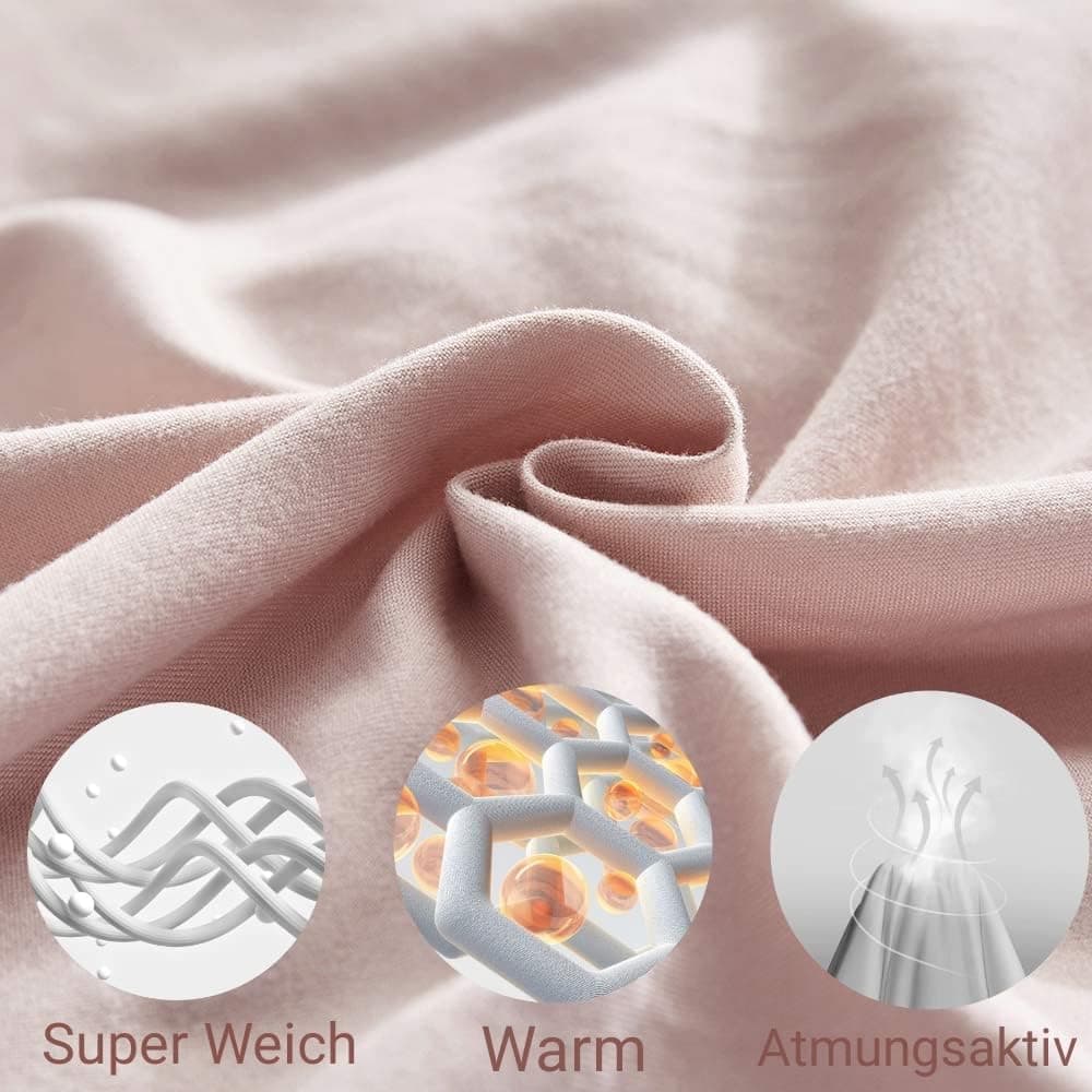 Brushed Microfibre Winter Bed Linen, 1 Duvet Cover (200 x 200 cm) + 2 Pillowcases (40 x 80 cm) with Zip, Pink 4