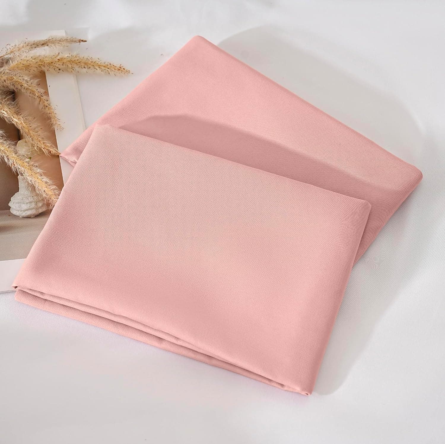 Lot de 2 taies d'oreiller à fermeture éclair en microfibre brossée pour chambre à coucher (50 x 75) cm, rose 8